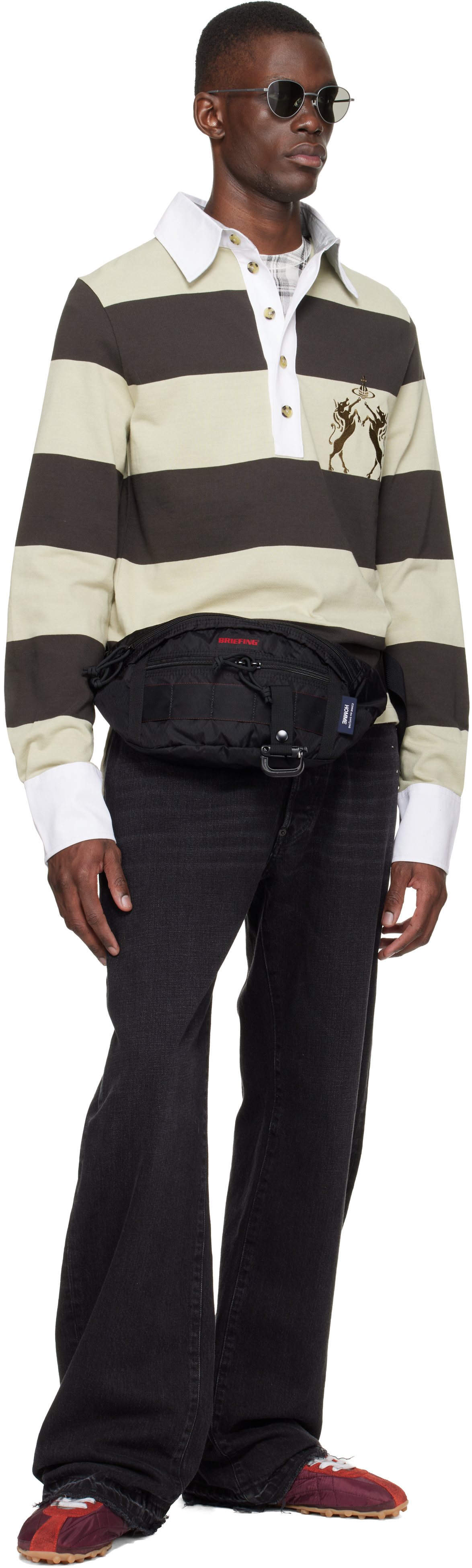 Comme des Garçons Homme: Black BRIEFING Edition Nylon Diamond Rip