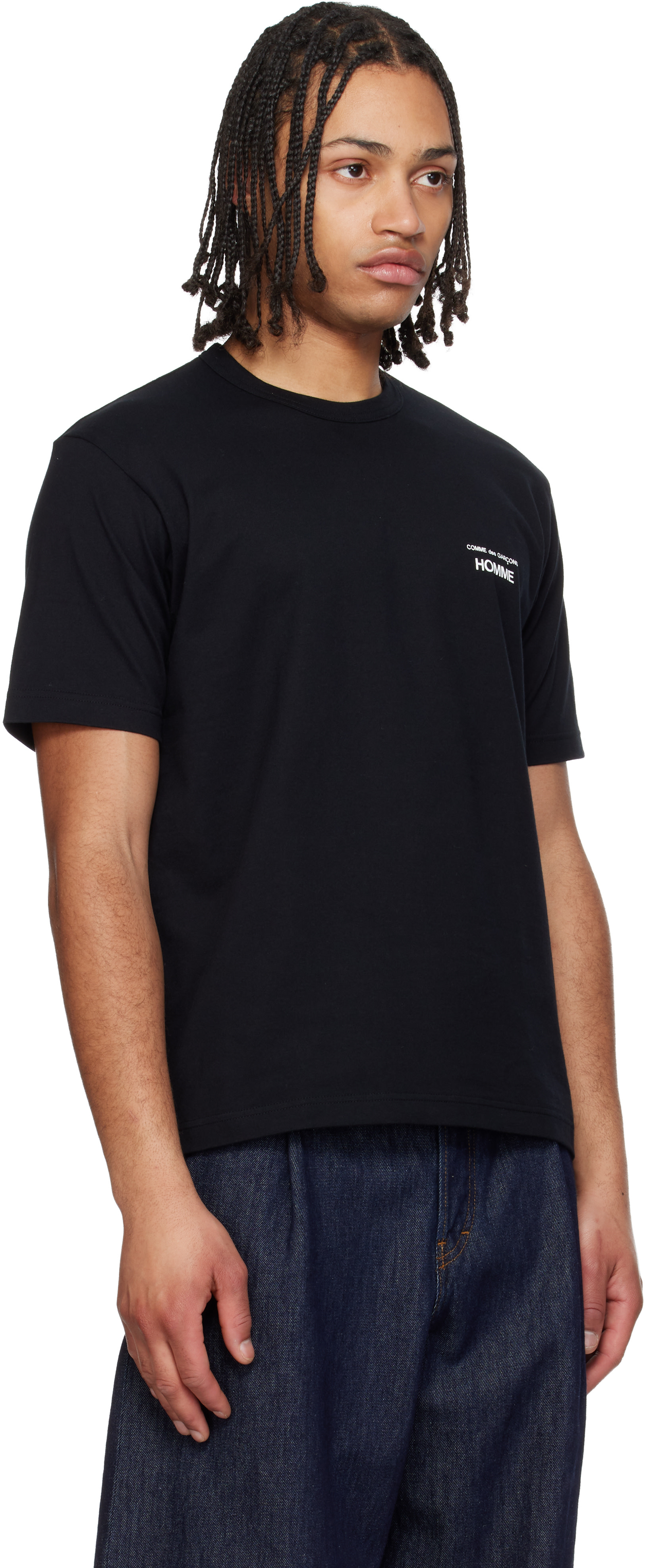 Comme des Garçons Homme: Black Logo T-shirt | SSENSE