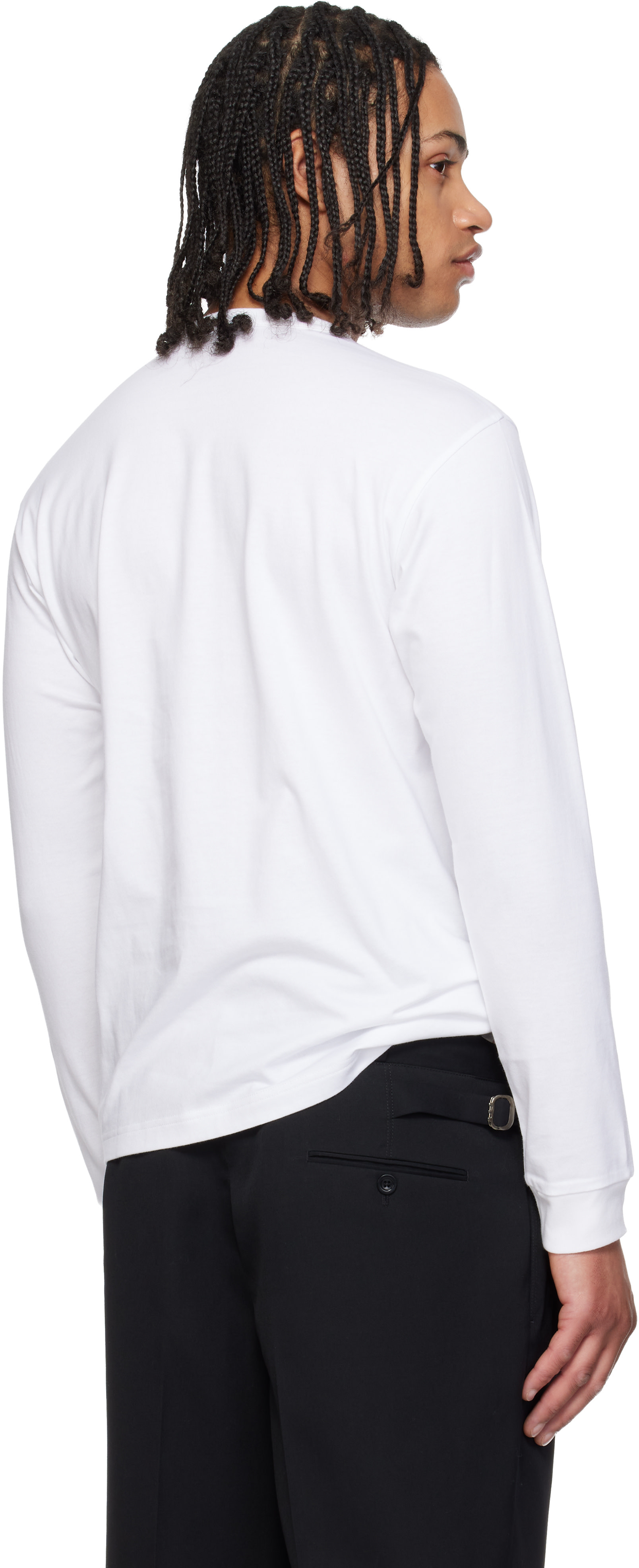 Comme des Garçons Homme: White Pocket LS T-shirt | SSENSE Singapore