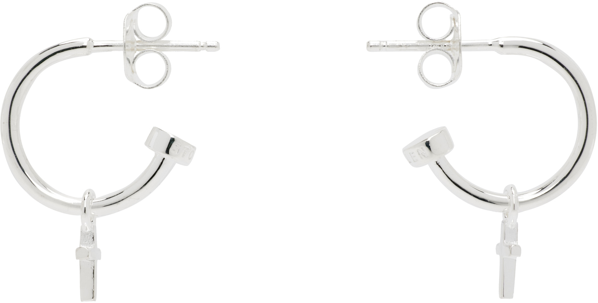 Stolen Girlfriends Club: Stolen Cross Anchor Sleeper Earrings | SSENSE