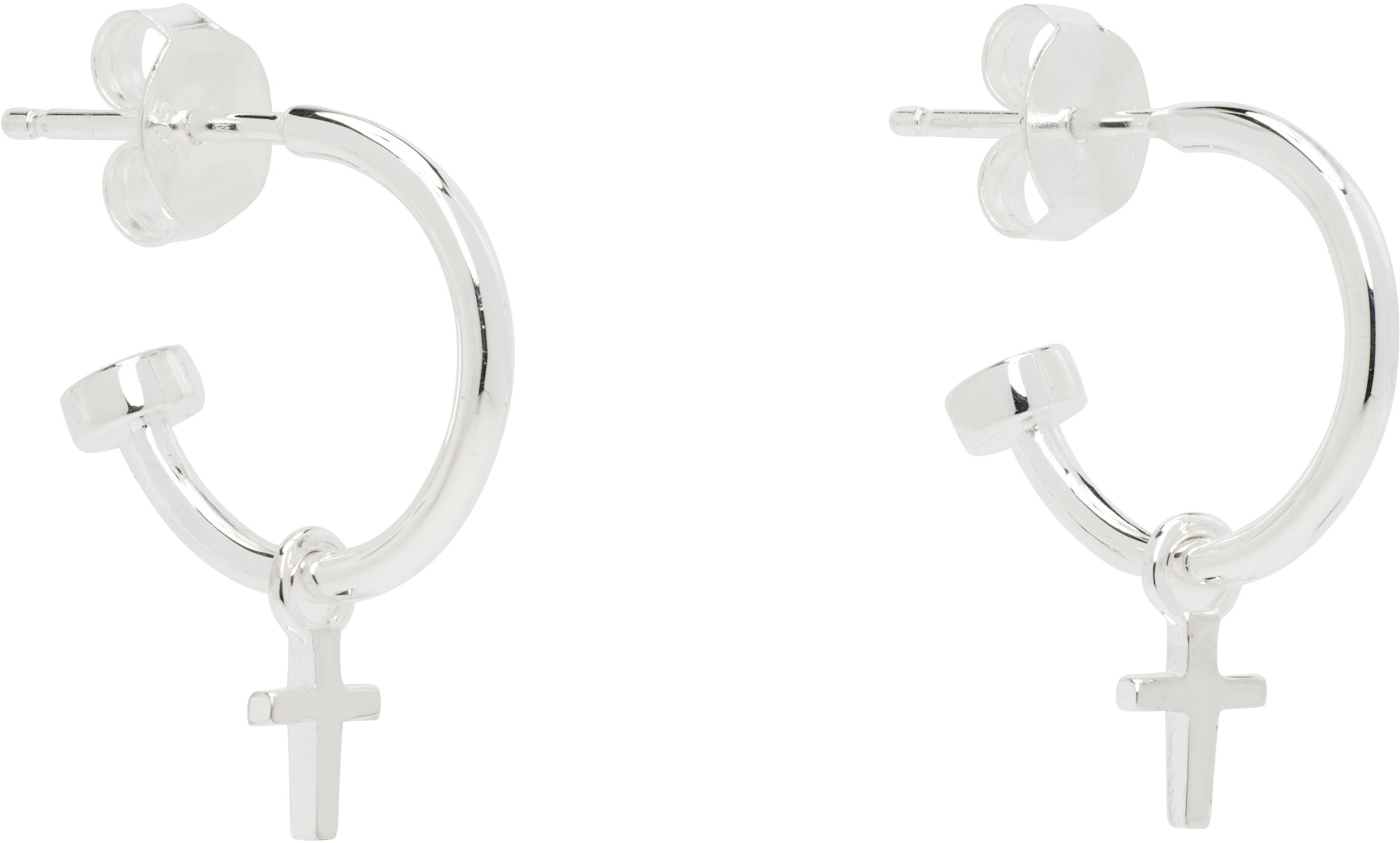 Stolen Girlfriends Club: Stolen Cross Anchor Sleeper Earrings | SSENSE