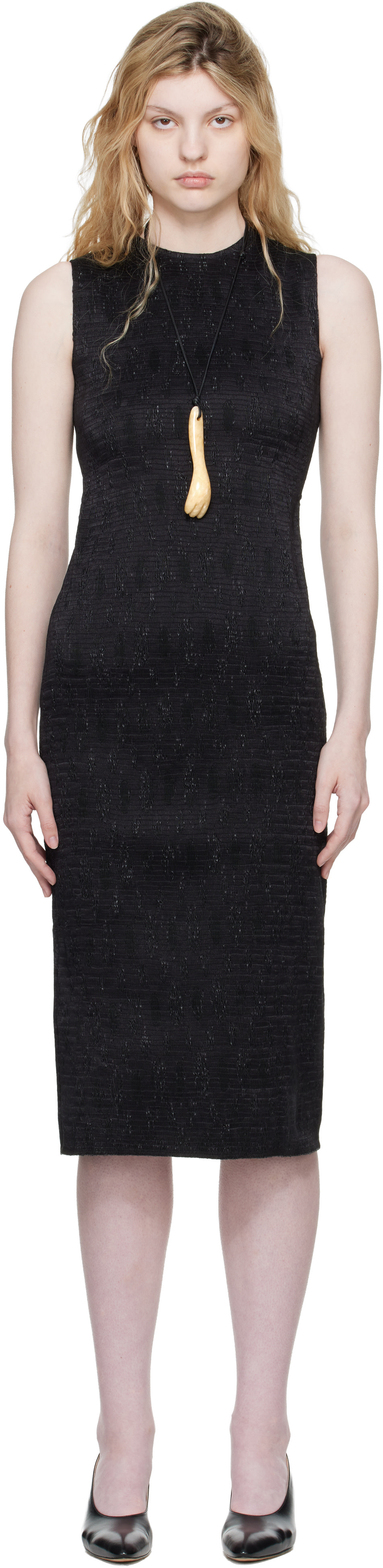 Super YAYA - Robe midi noire à dos ouvert