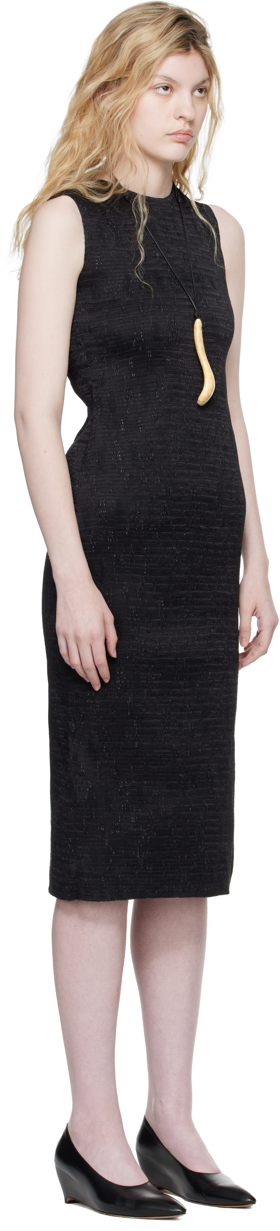 Super YAYA - Robe midi noire à dos ouvert