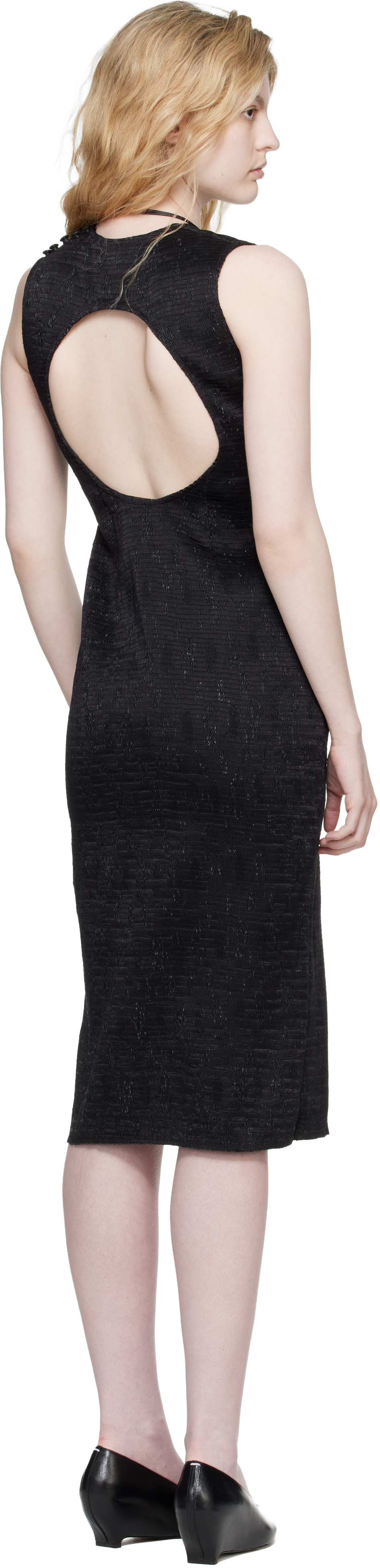 Super YAYA - Robe midi noire à dos ouvert