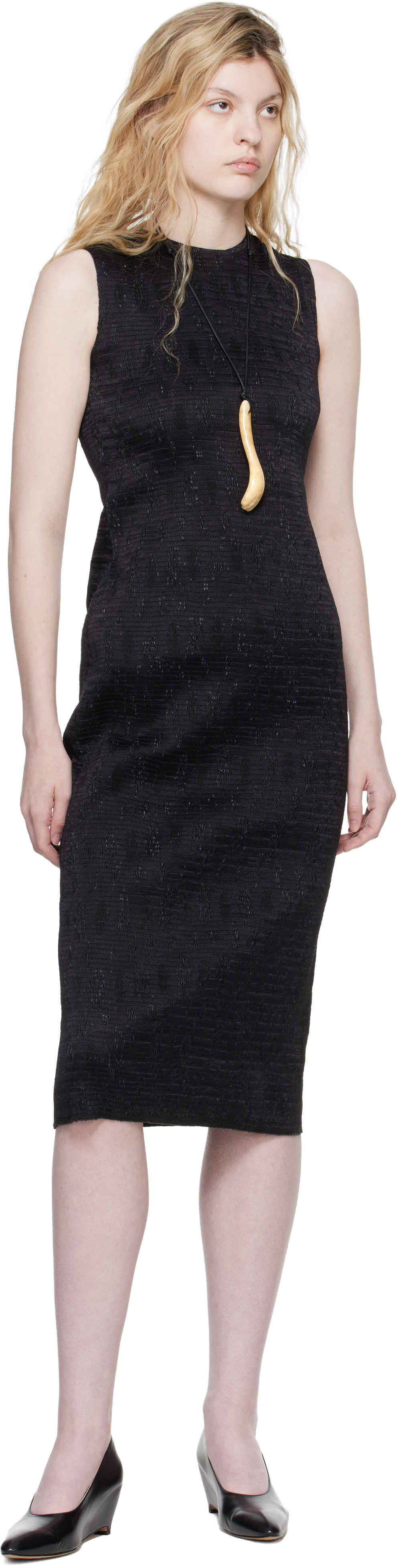 Super YAYA - Robe midi noire à dos ouvert