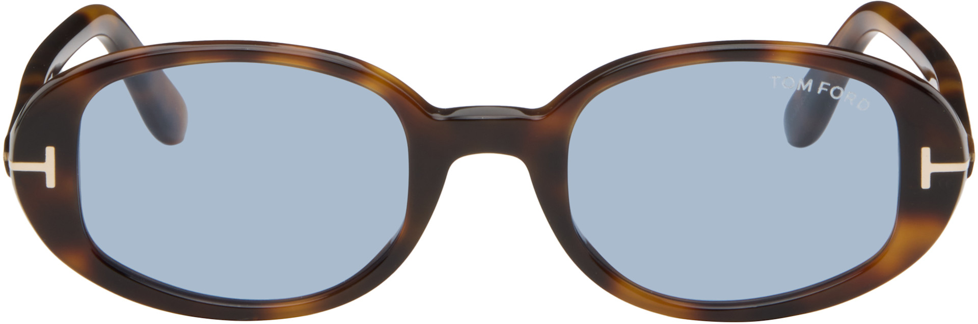 Tom Ford Brown Sunglasses with Blue Lenses TOM FORD: Brown Barron Sunglasses | SSENSE Canada main image 4