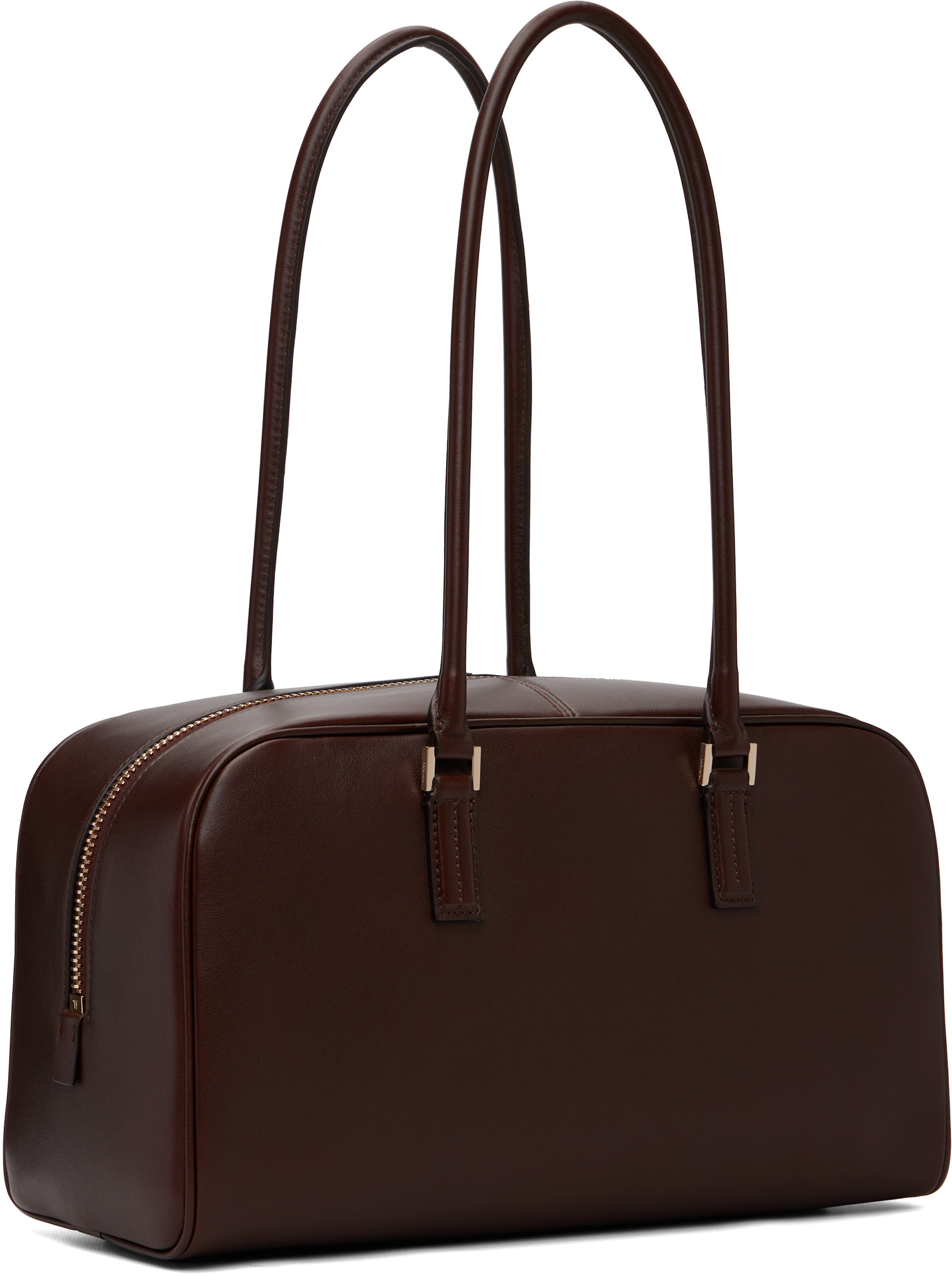 TOM FORD: ブラウン スモール Supple Leather Zipped Stryke