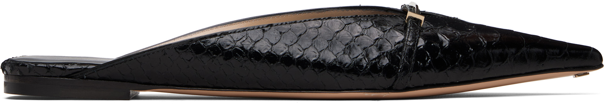 TOM FORD - ブラック Printed Python Julianne フラットミュール