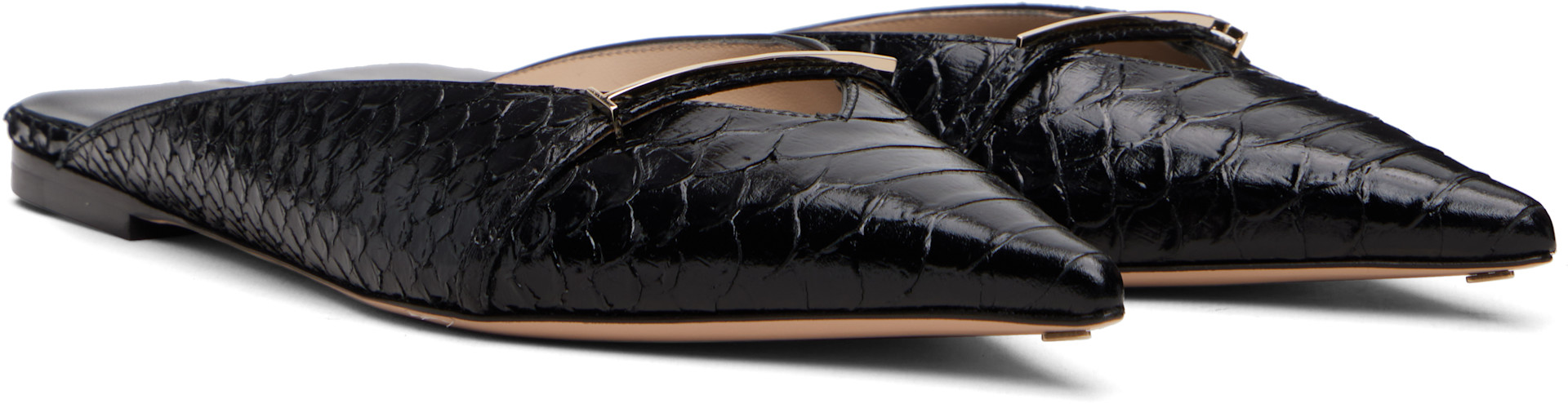 TOM FORD - ブラック Printed Python Julianne フラットミュール