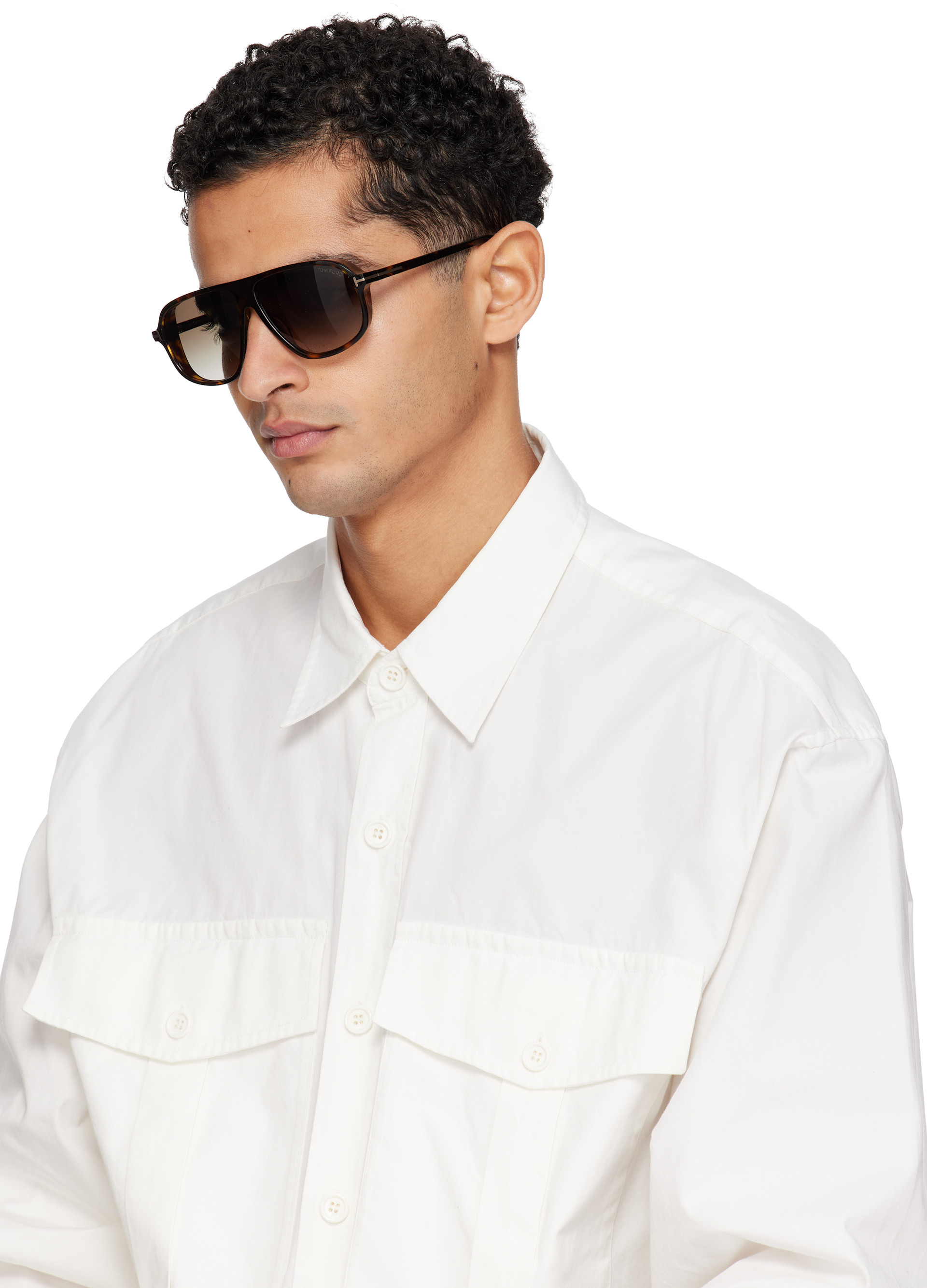 トムページです。 TOM FORD: Brown Guillaume Sunglasses | SSENSE
