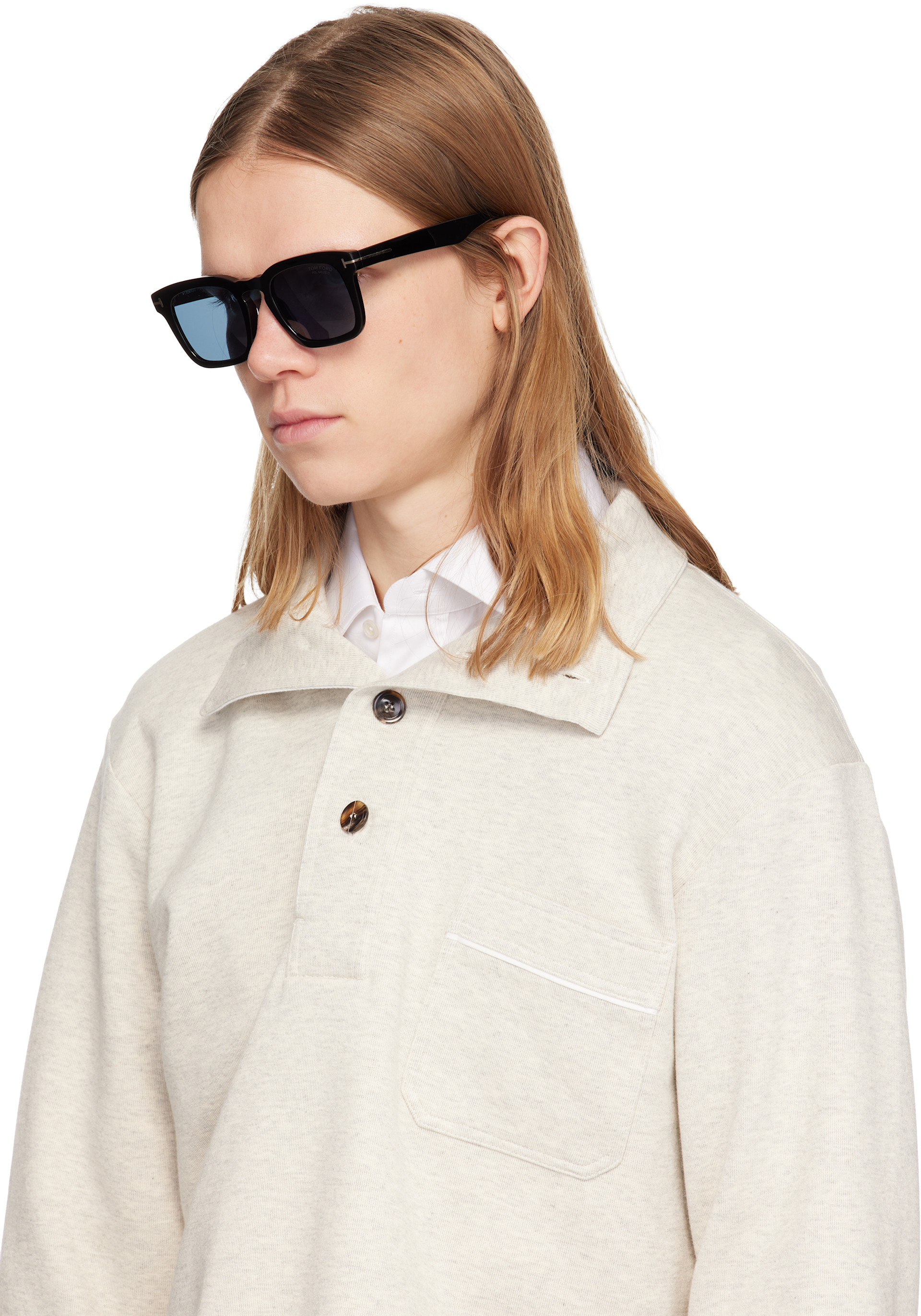 トム TOM FORD: Black Polarized Dax Sunglasses | SSENSE