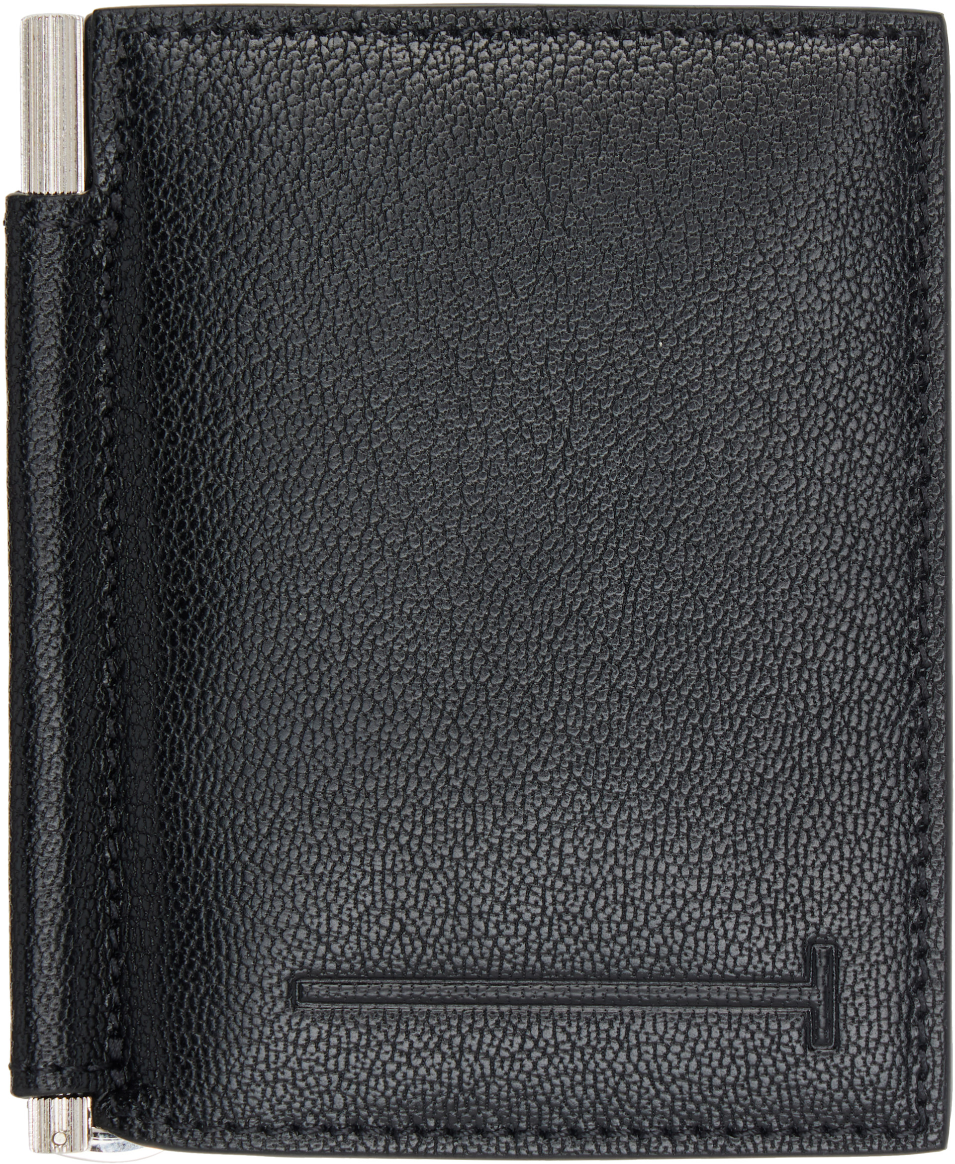 TOM FORD: ブラック Elongated T Line マネークリップ カードケース