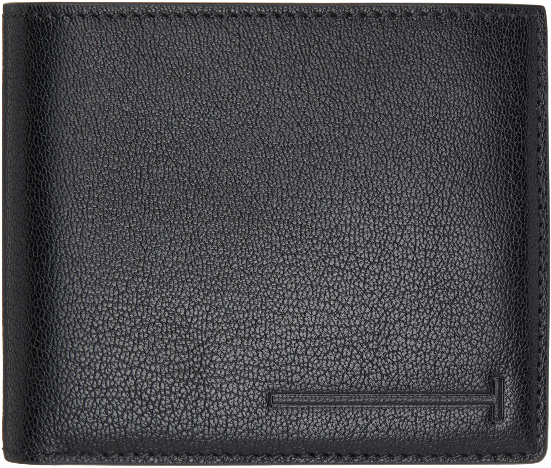 TOM FORD: ブラック Elongated T Line マネークリップ ウォレット