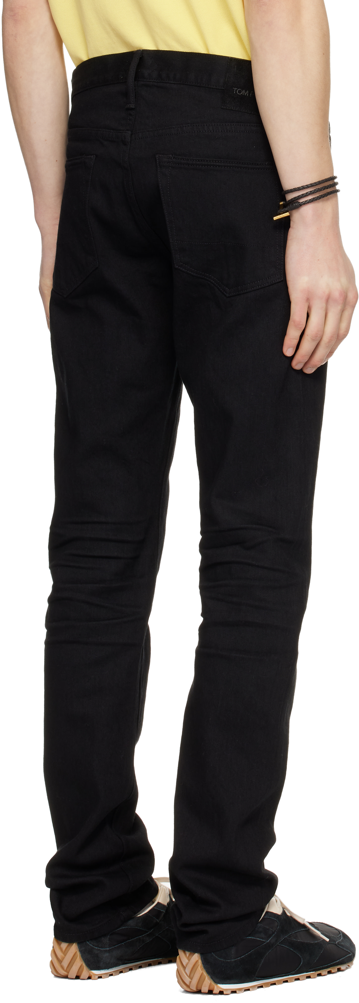TOM FORD: Black Stretch Selvedge Straight Fit Jeans | SSENSE