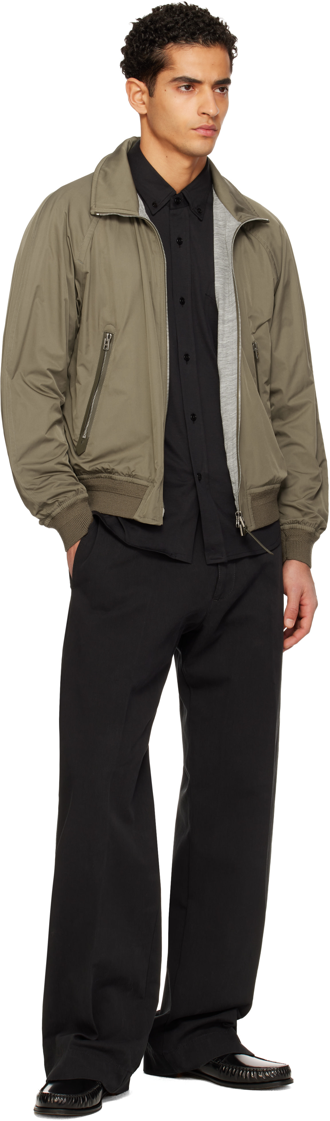 TOM FORD: Black Cotton Drill Wide Leg Trousers | SSENSE TOM FORD: Black Cotton Drill Wide Leg Trousers | SSENSE