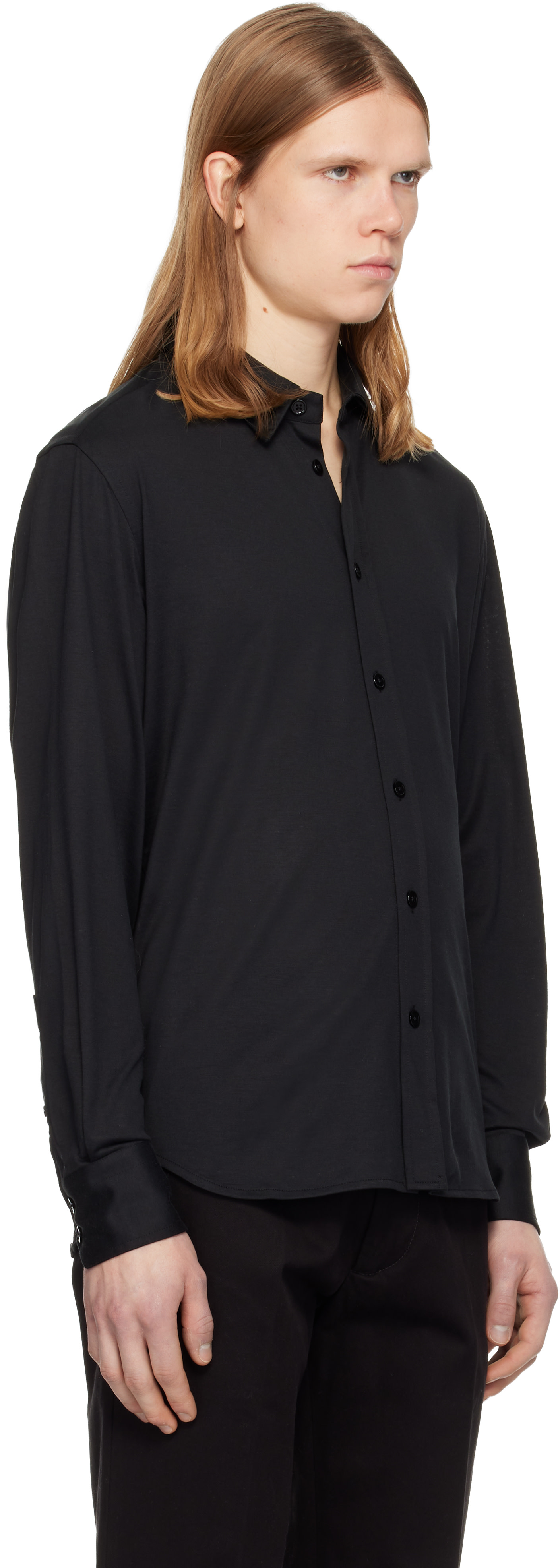 TOM FORD: Black Silk Cotton Blend Shirt | SSENSE
