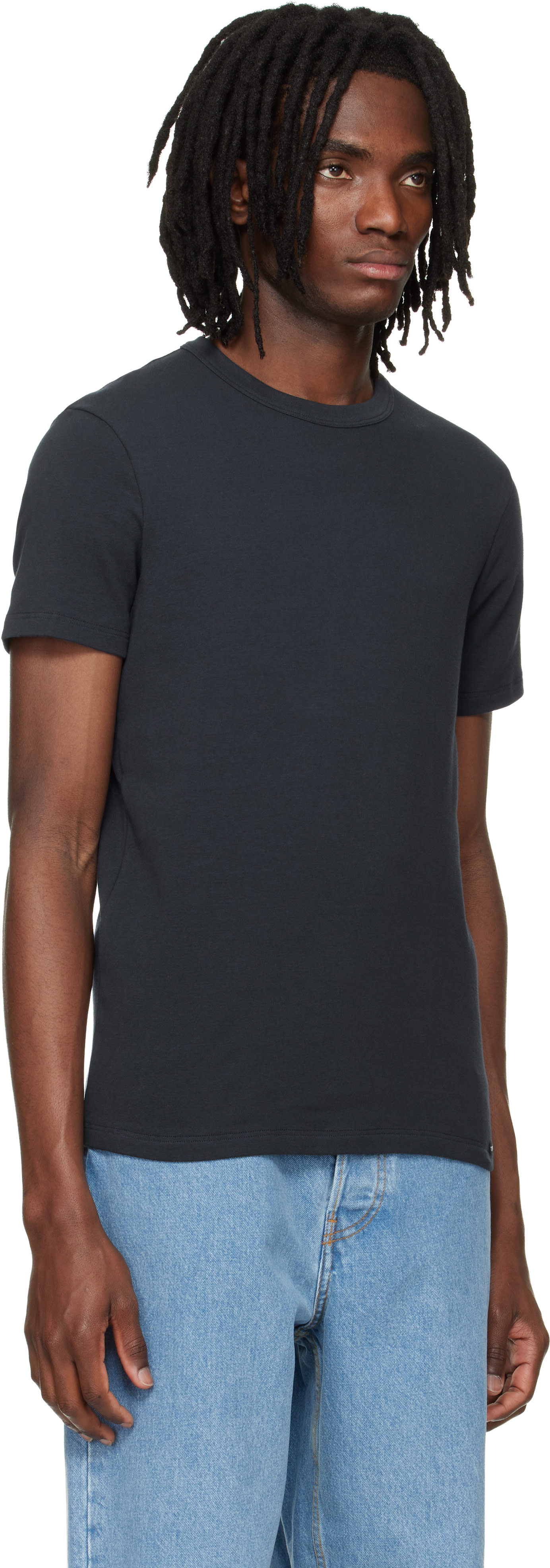 TOM FORD - Navy Cotton Crewneck T-shirt