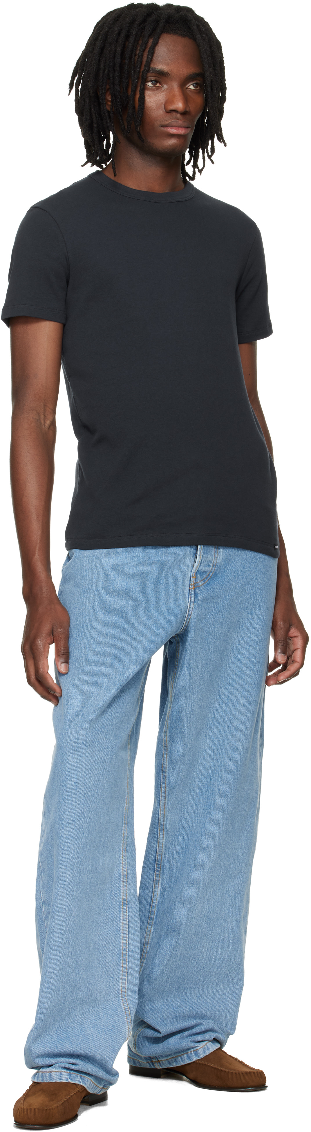 TOM FORD - Navy Cotton Crewneck T-shirt
