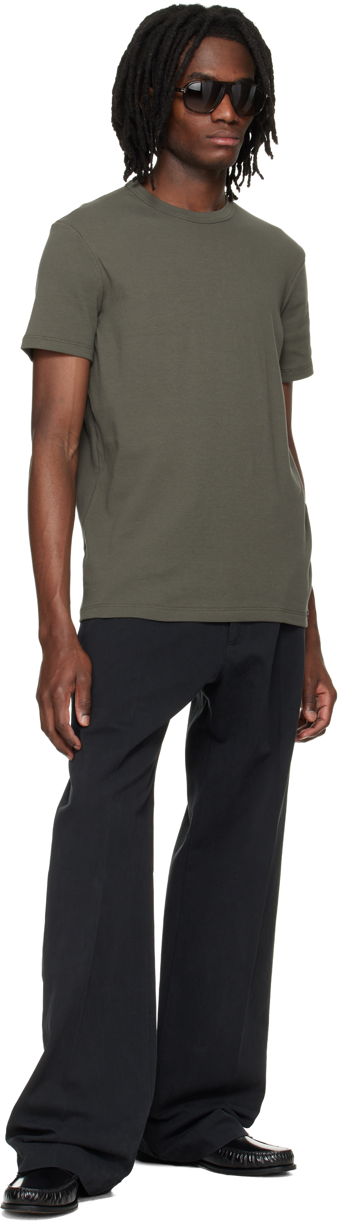 TOM FORD - Khaki Cotton Crewneck T-shirt