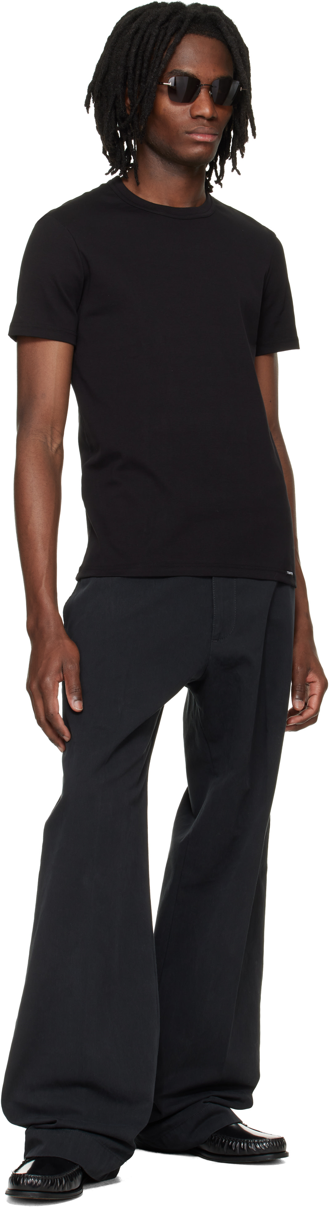 TOM FORD - Black Cotton Crewneck T-shirt