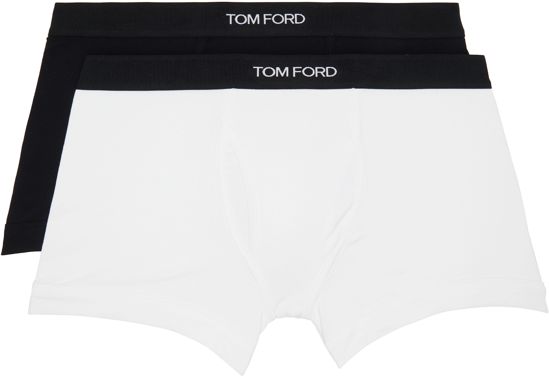 TOM FORD - Two-Pack Black & White Cotton Boxer Briefs