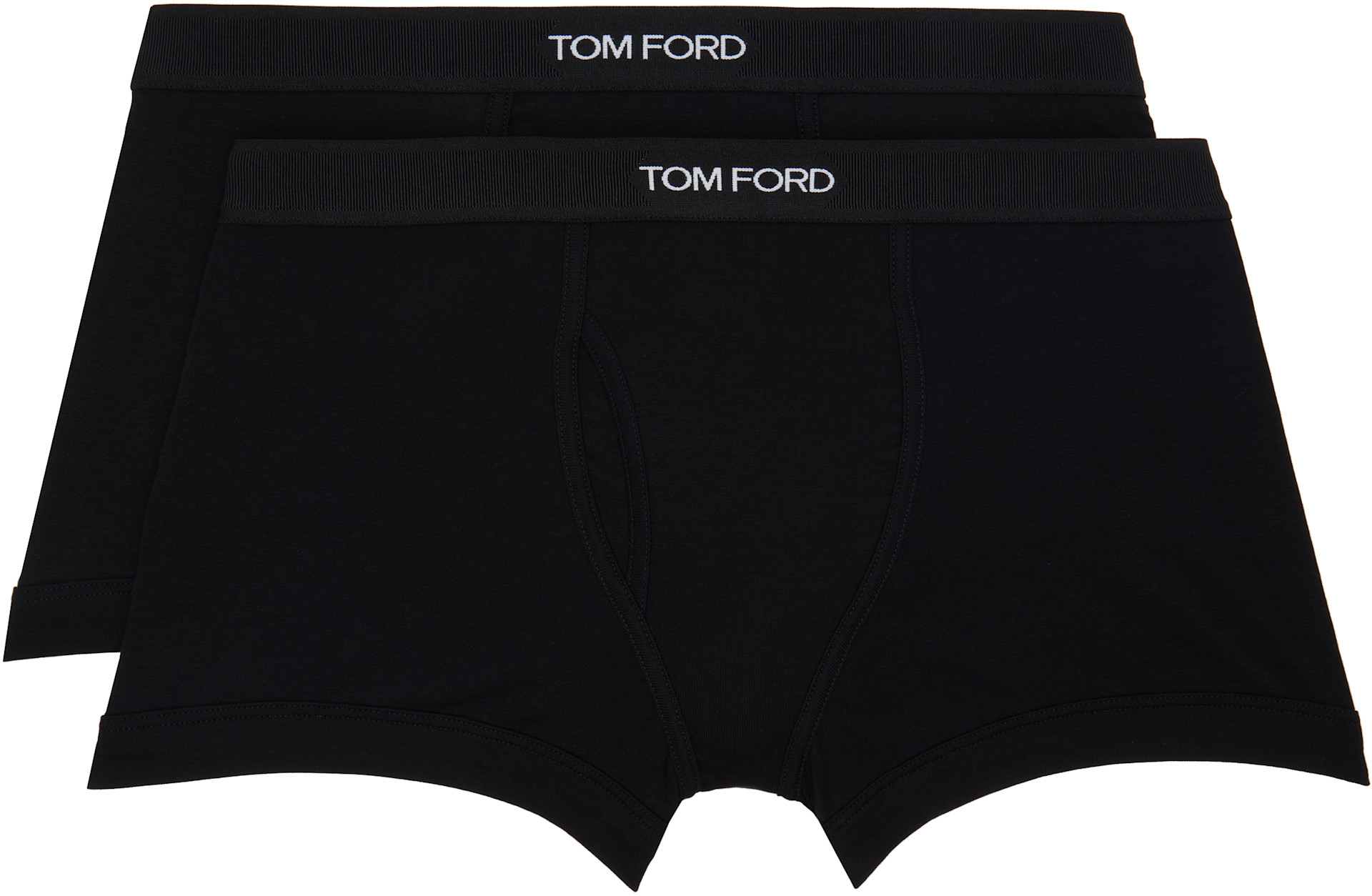 TOM FORD - Two-Pack Black Cotton Boxer Briefs
