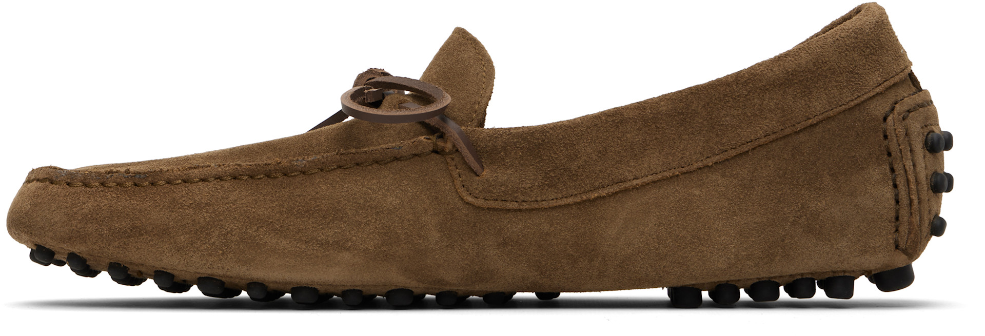 TOM FORD - Taupe Rod Suede Loafers