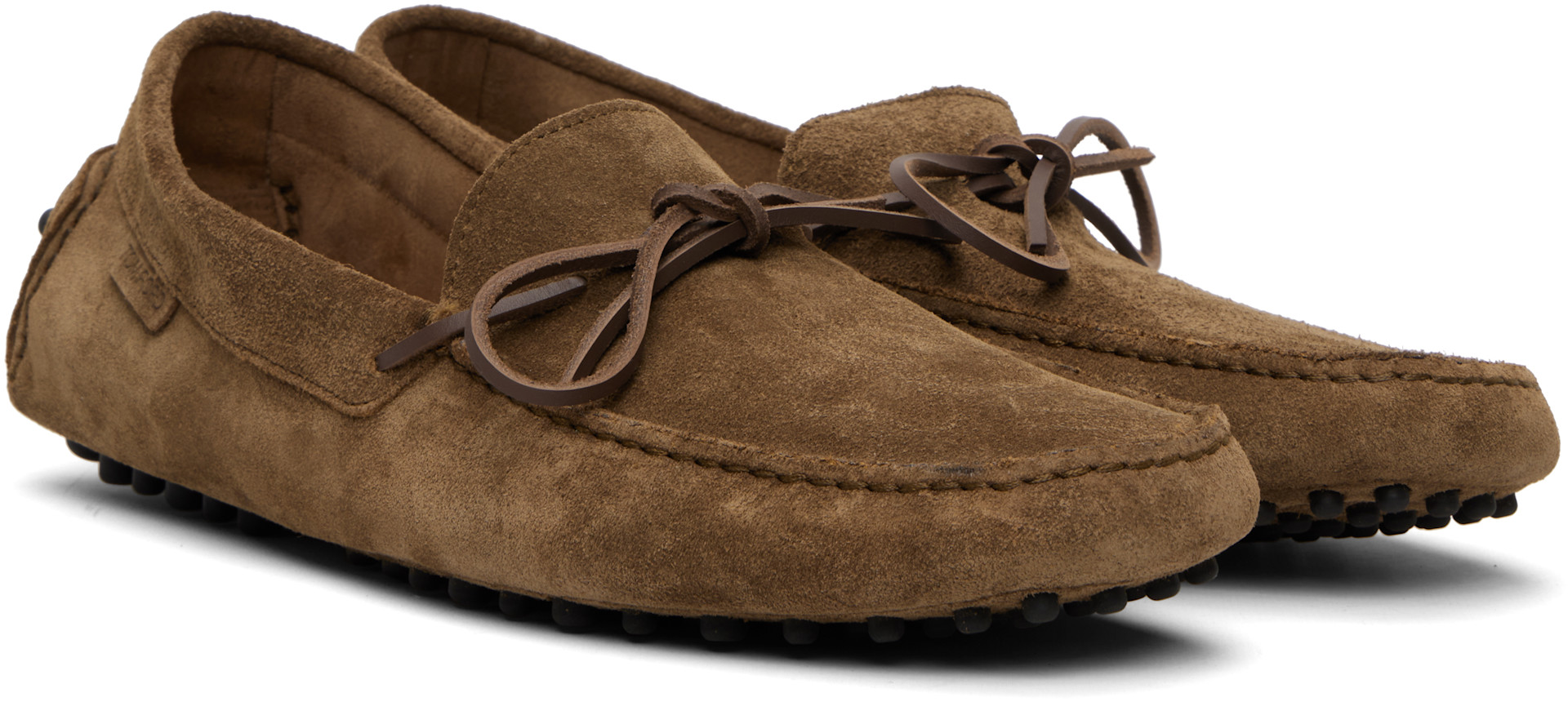 TOM FORD - Taupe Rod Suede Loafers