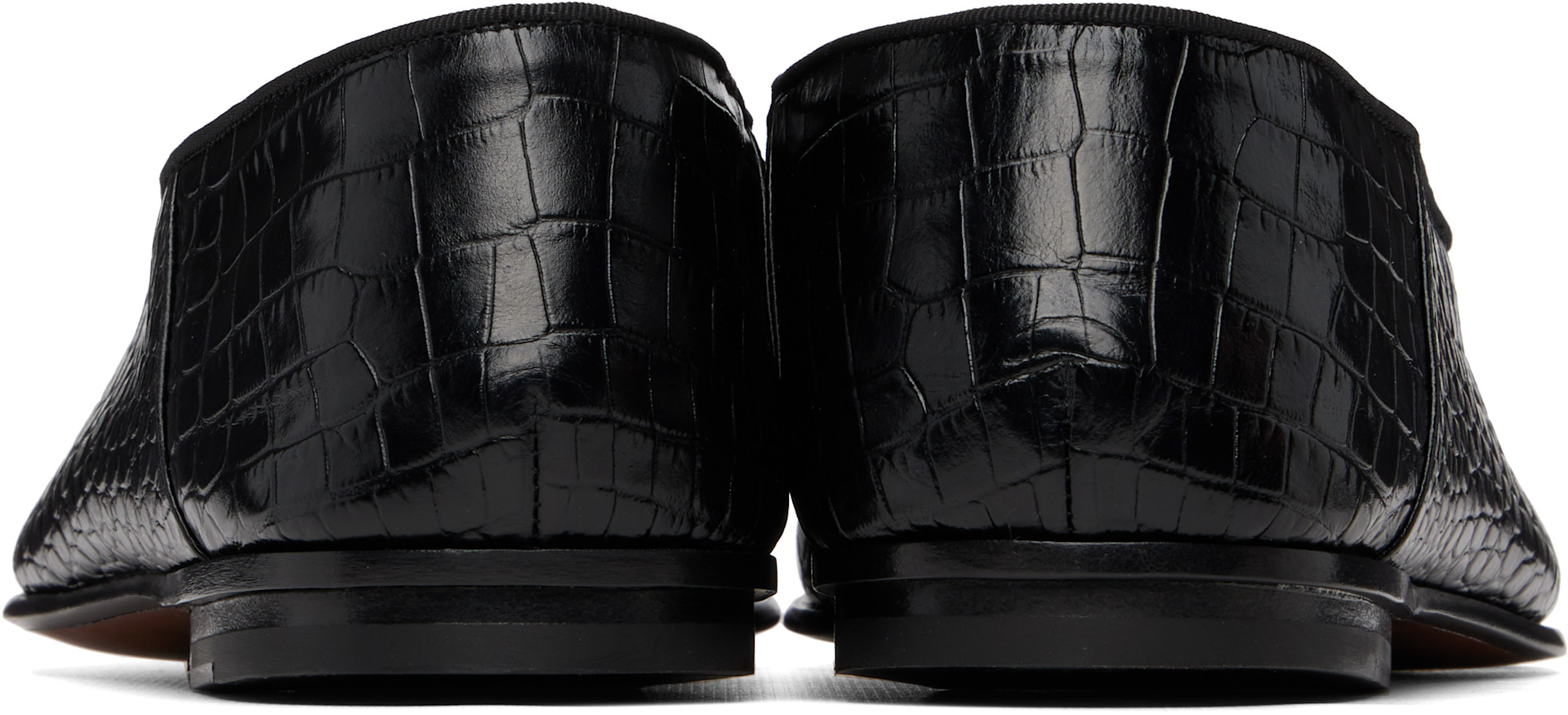 TOM FORD: ブラック Printed Alligator Steven ローファー | SSENSE 日本