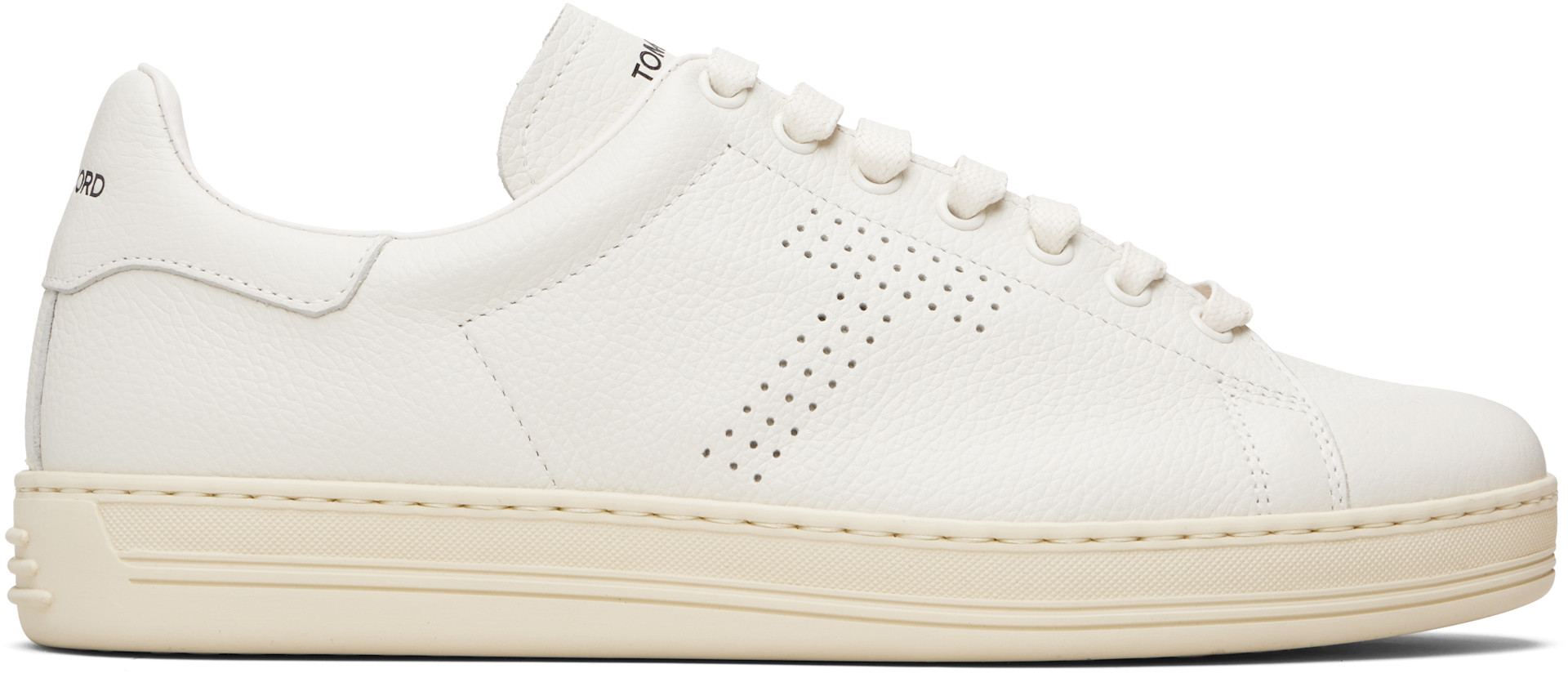 TOM FORD - Baskets Warwick blanches en cuir grainé