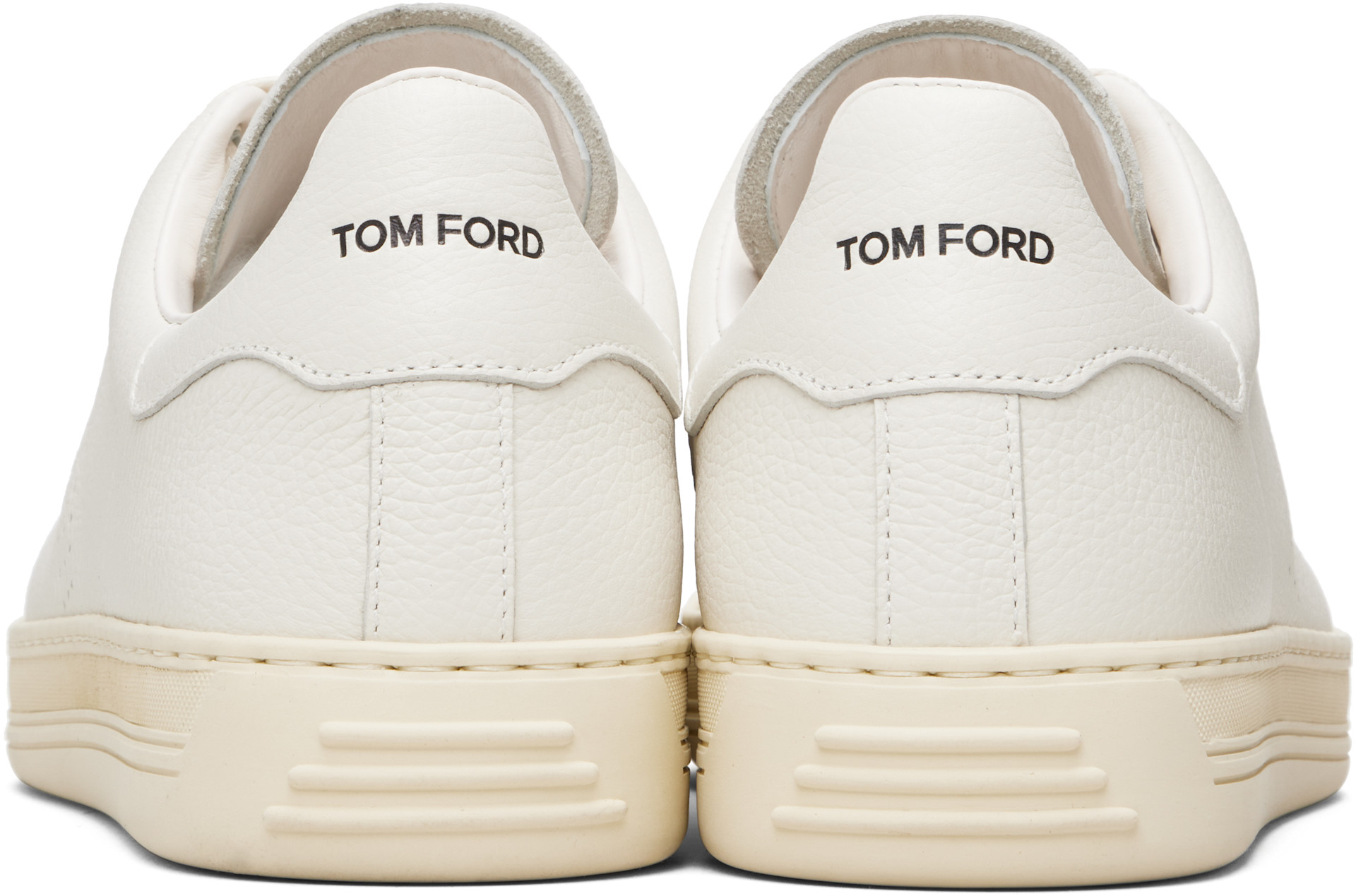 TOM FORD - Baskets Warwick blanches en cuir grainé
