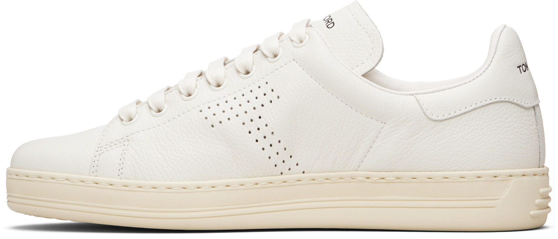 TOM FORD - Baskets Warwick blanches en cuir grainé