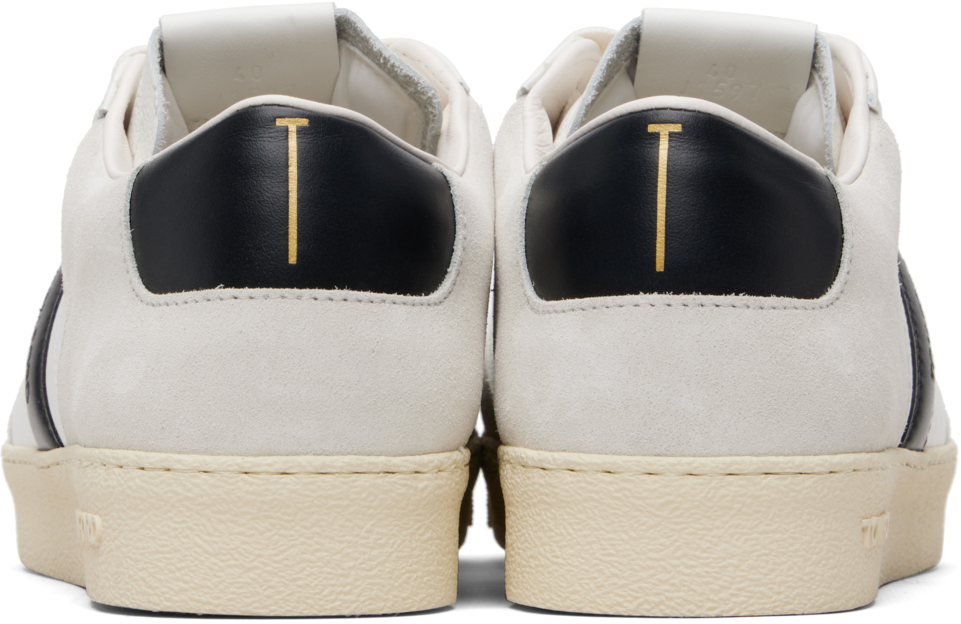 TOM FORD - White Grained Leather & Suede Blake Sneakers