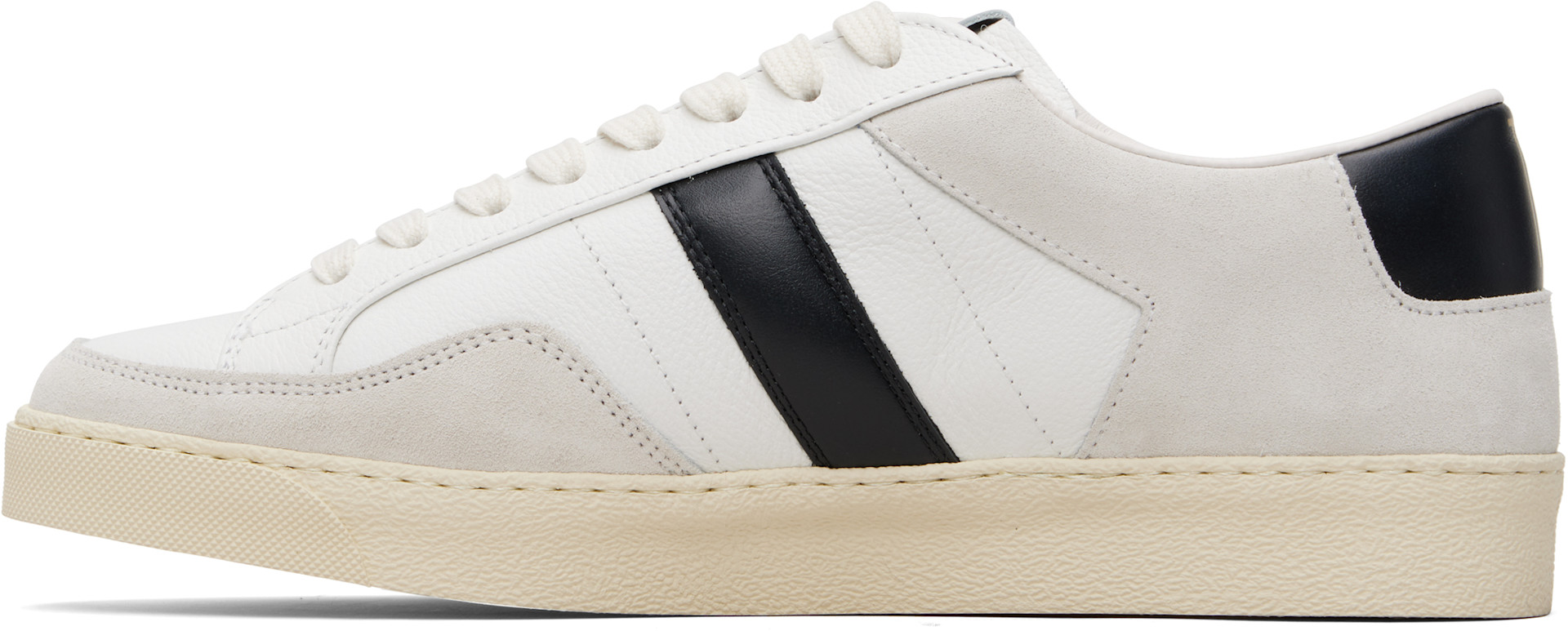 TOM FORD - White Grained Leather & Suede Blake Sneakers