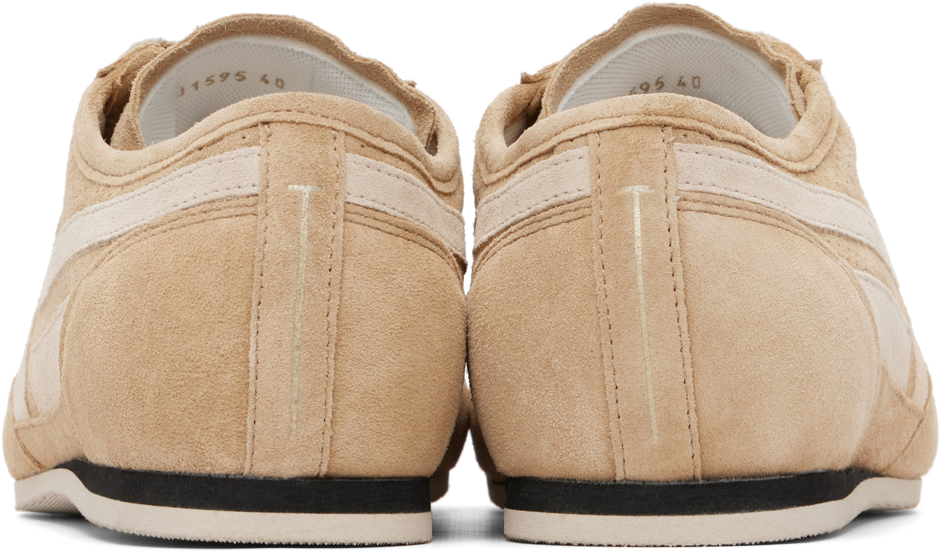 TOM FORD - Baskets Brook beiges en suède à perforations