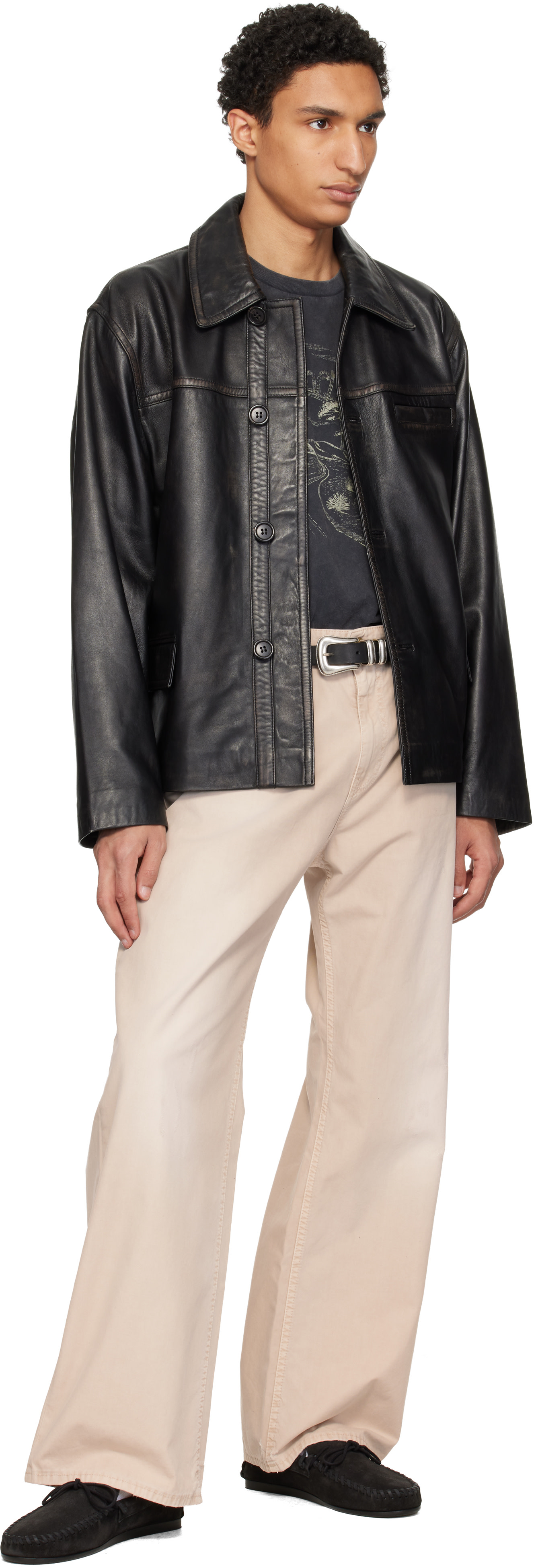 Nudie Jeans: ブラック 'Western Silver' ベルト | SSENSE 日本