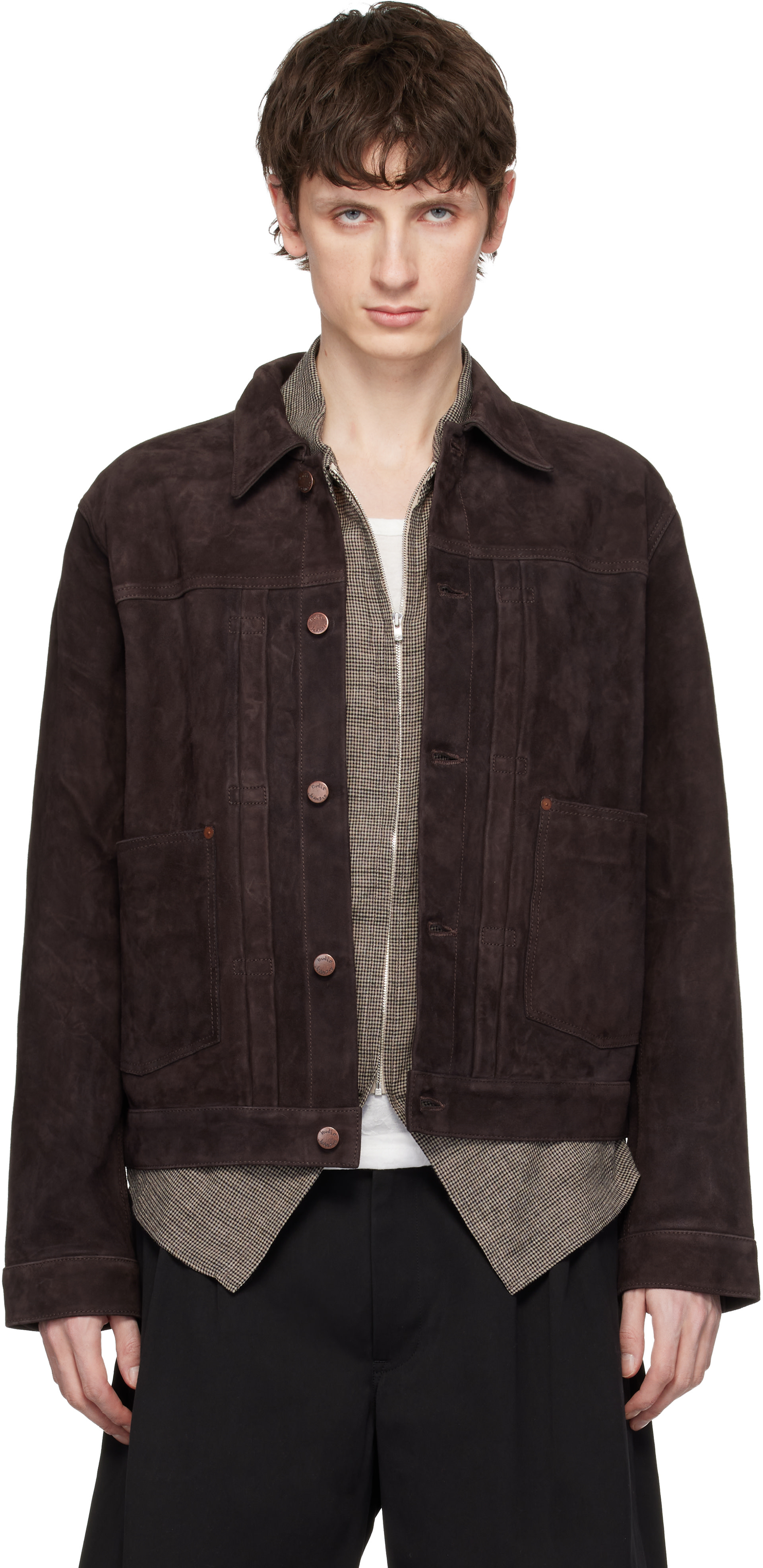 Nudie Jeans スエードジャケット S Nudie Jeans: ブラウン Dante II スエードジャケット | SSENSE 日本