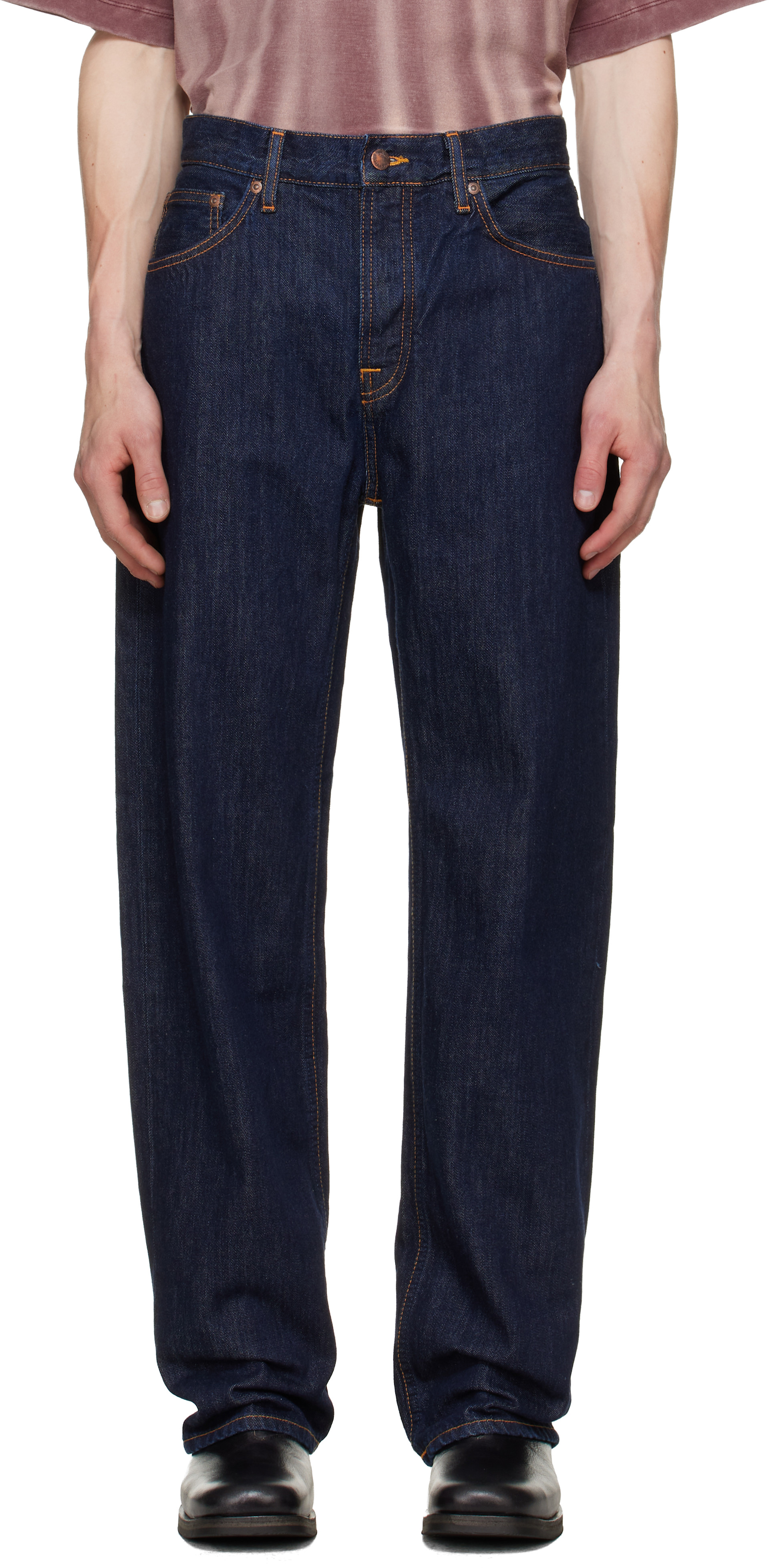 Nudie Jeans: ネイビー Tuff Tony ジーンズ | SSENSE 日本