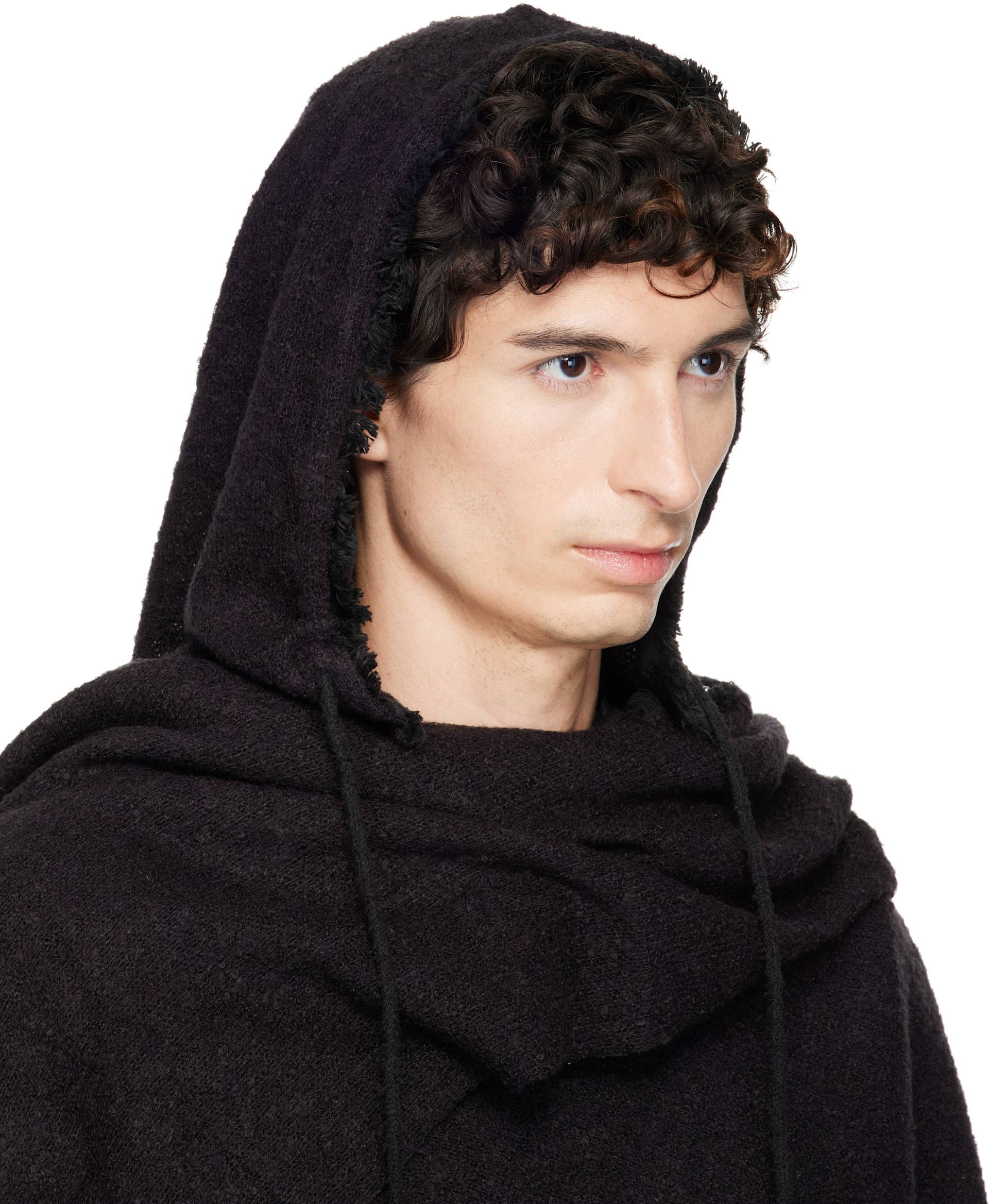 FFFPOSTALSERVICE: SSENSE Exclusive Black Hooded Zip Scarf | SSENSE