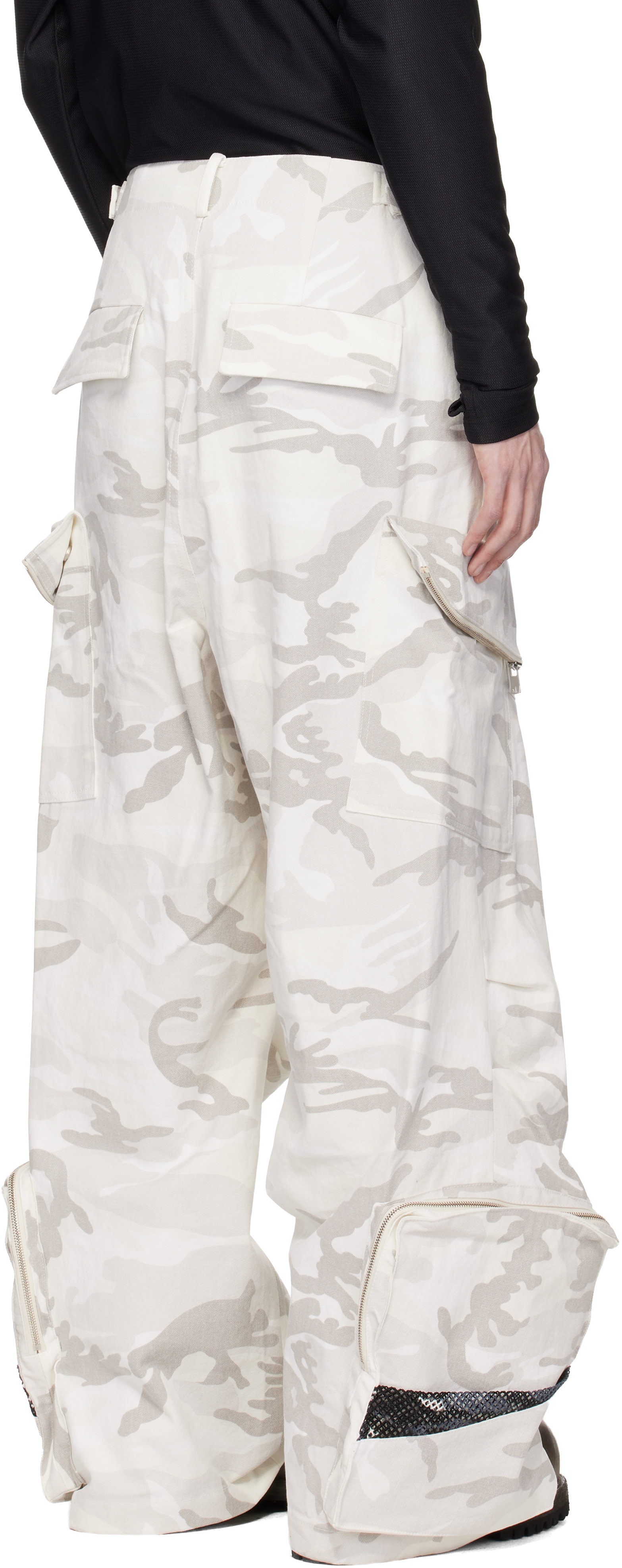 FFFPOSTALSERVICE - Pantalon cargo Engineer blanc cassé