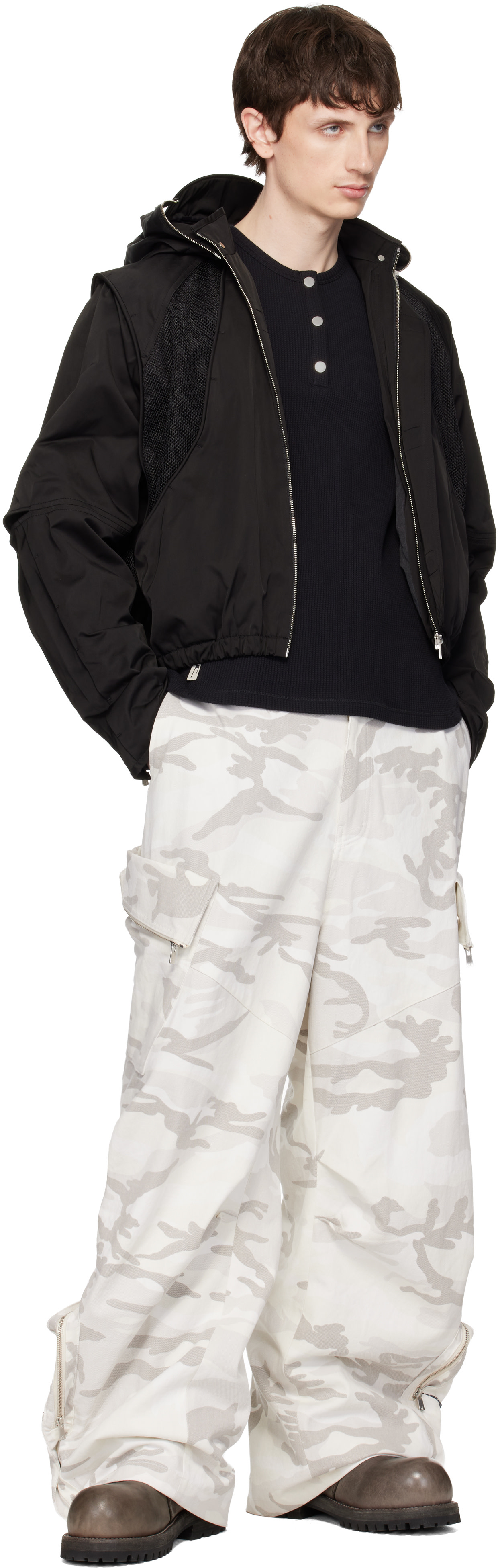 FFFPOSTALSERVICE - Pantalon cargo Engineer blanc cassé
