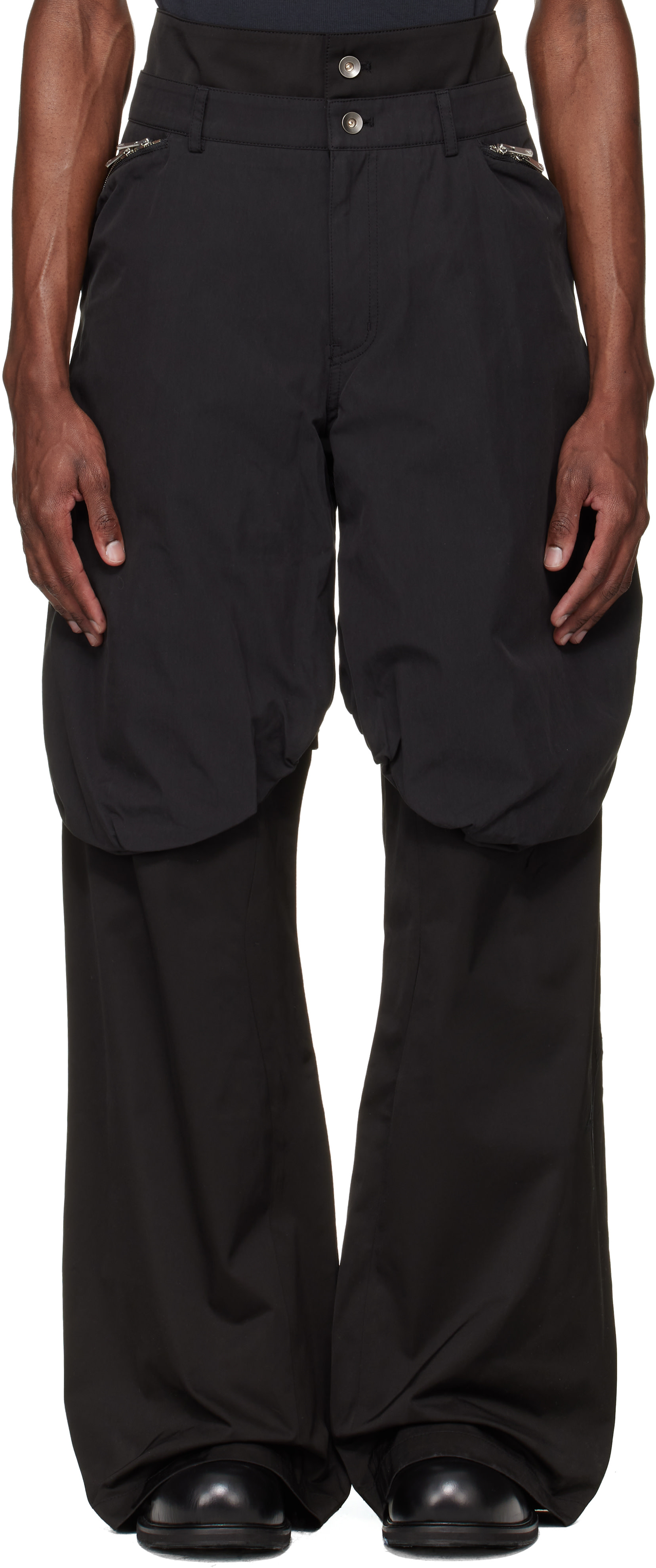 FFFPOSTALSERVICE - Black Bolsu Double Layered Trousers