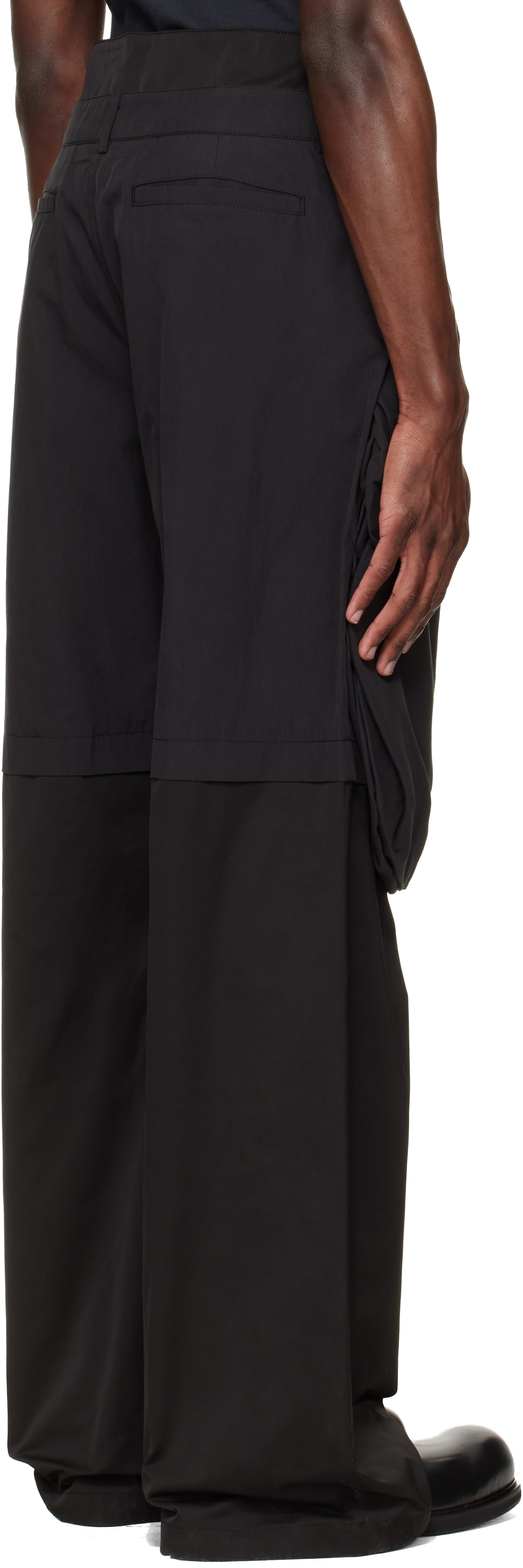 FFFPOSTALSERVICE - Black Bolsu Double Layered Trousers