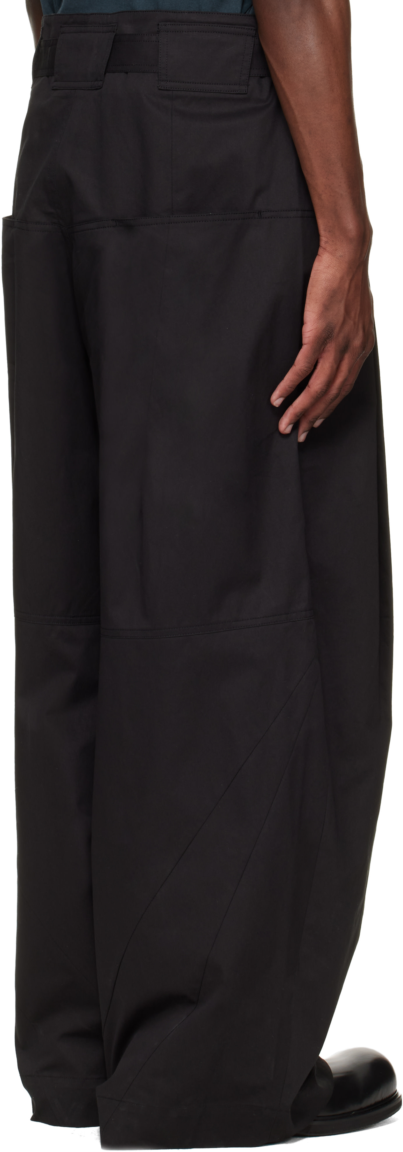 FFFPOSTALSERVICE - Pantalon ample noir à ceinture