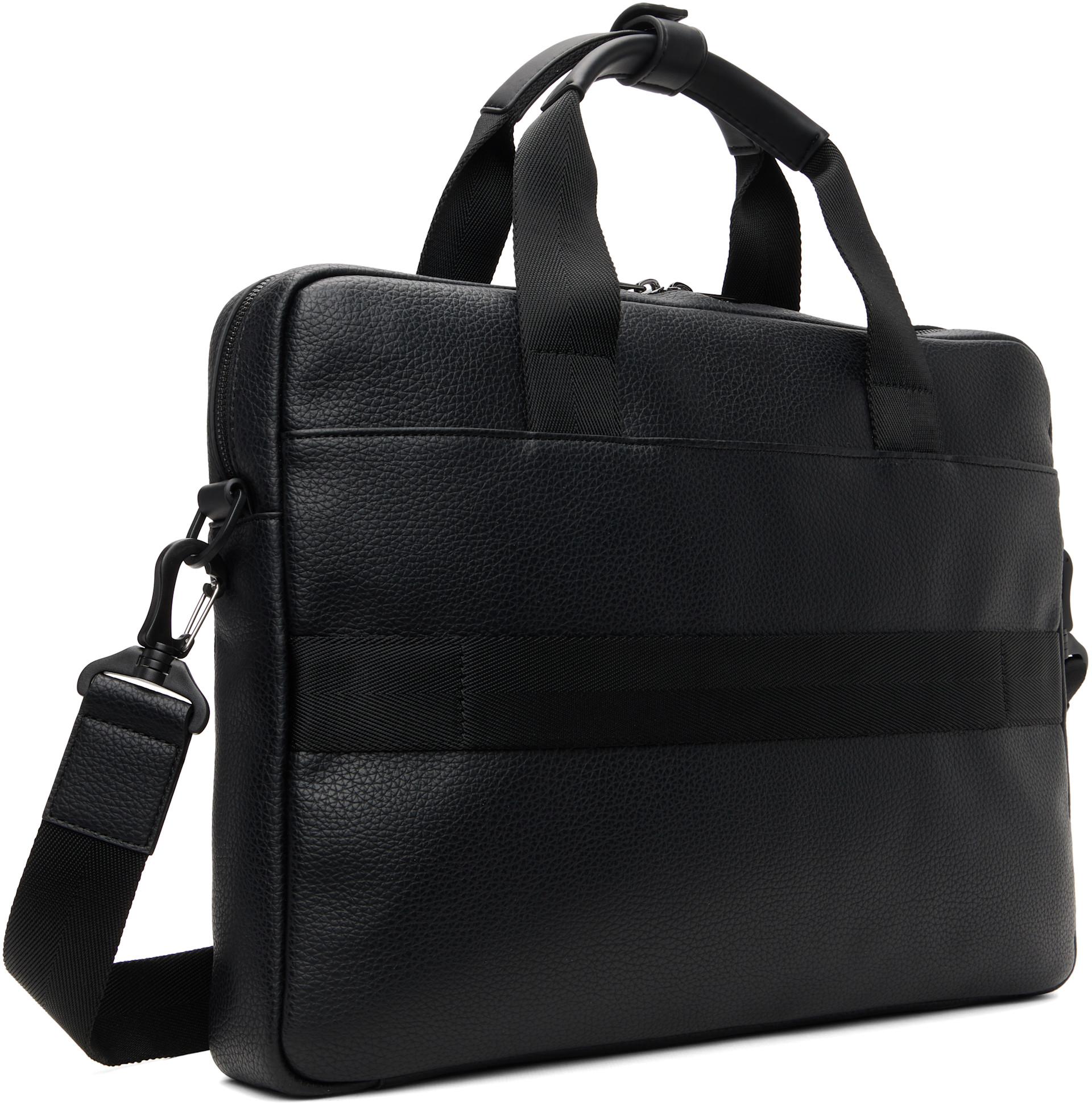 Hugo - Black Stacked Logo Document Briefcase