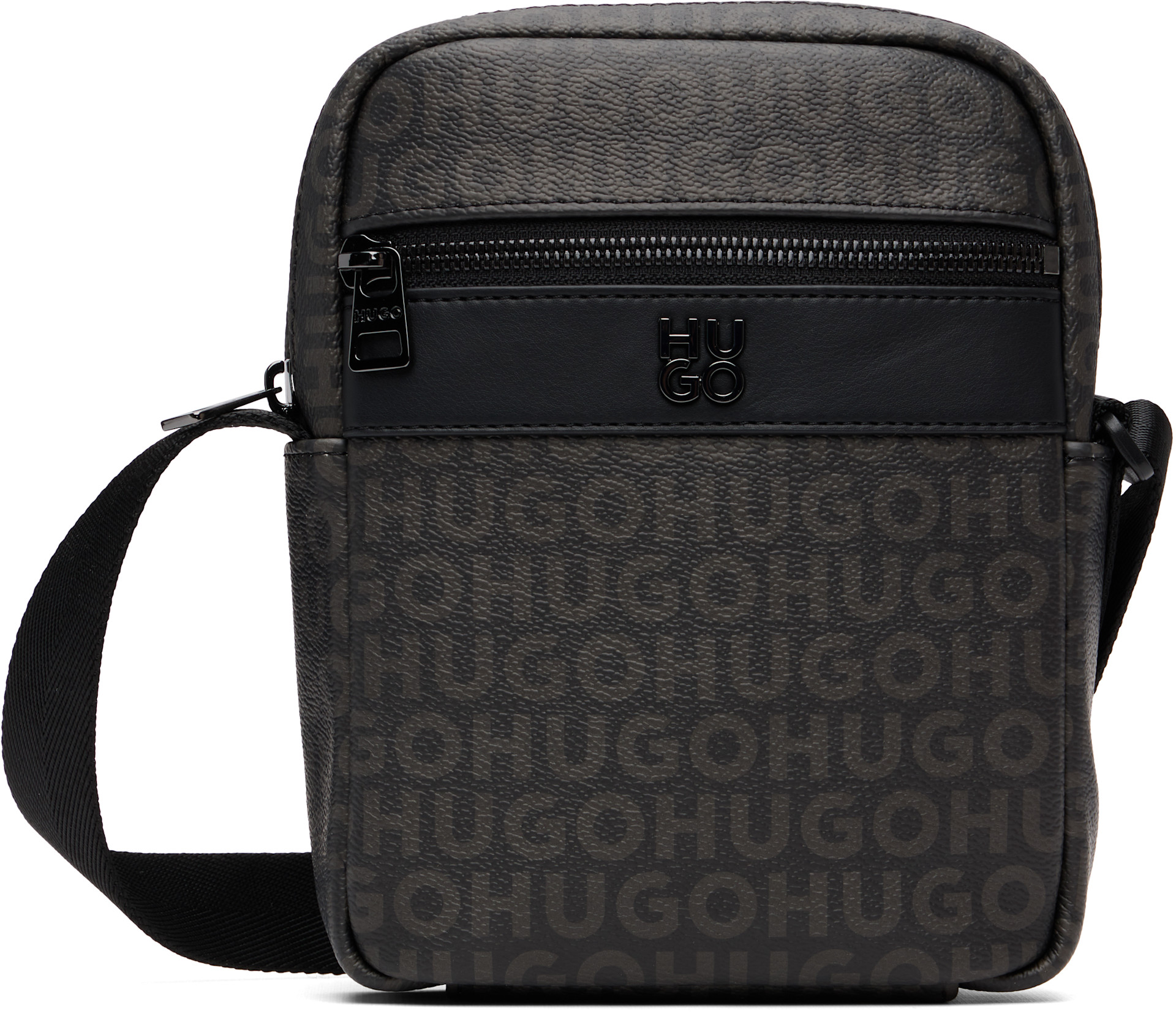 Hugo - Black Grained Faux-Leather Bag