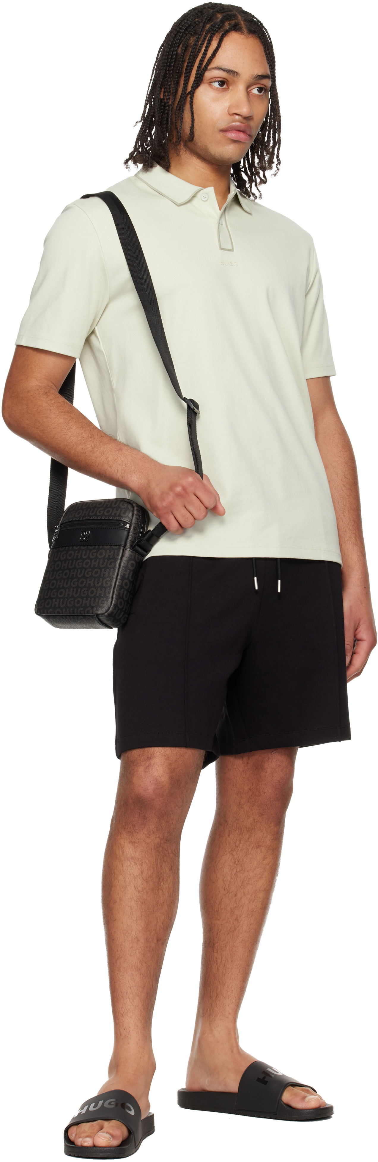 Hugo - Black Grained Faux-Leather Bag