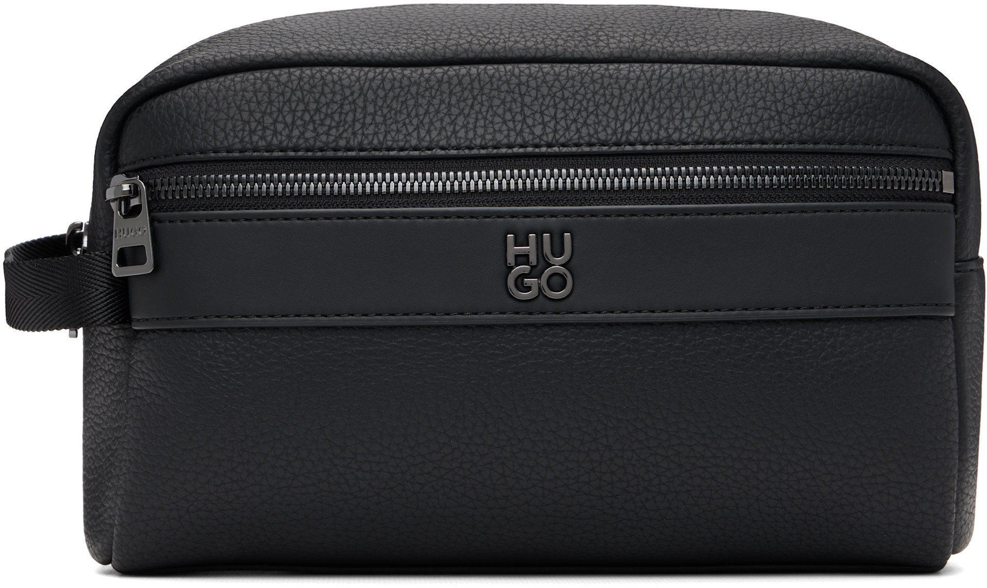 Hugo - Black Polished Logo Wash Pouch