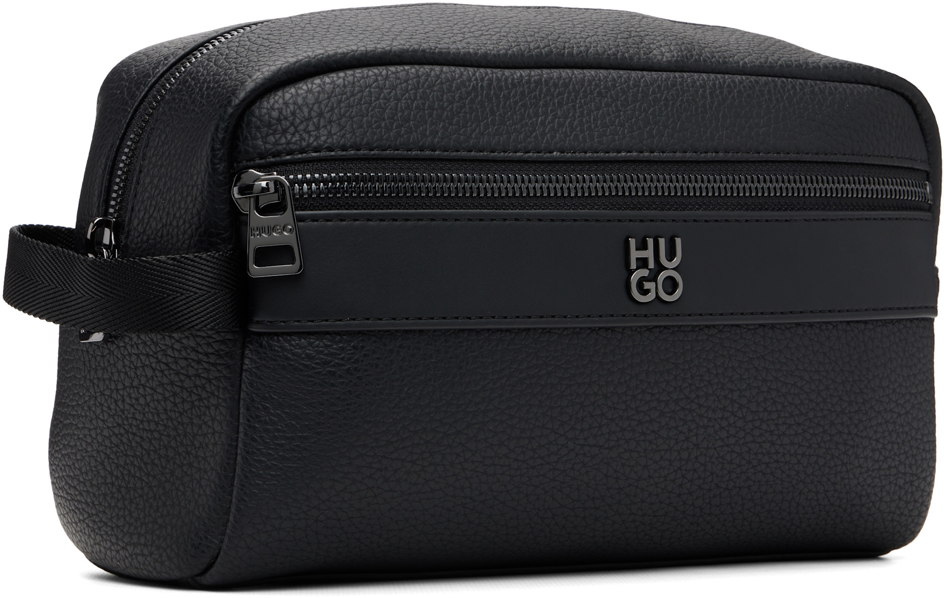 Hugo - Black Polished Logo Wash Pouch