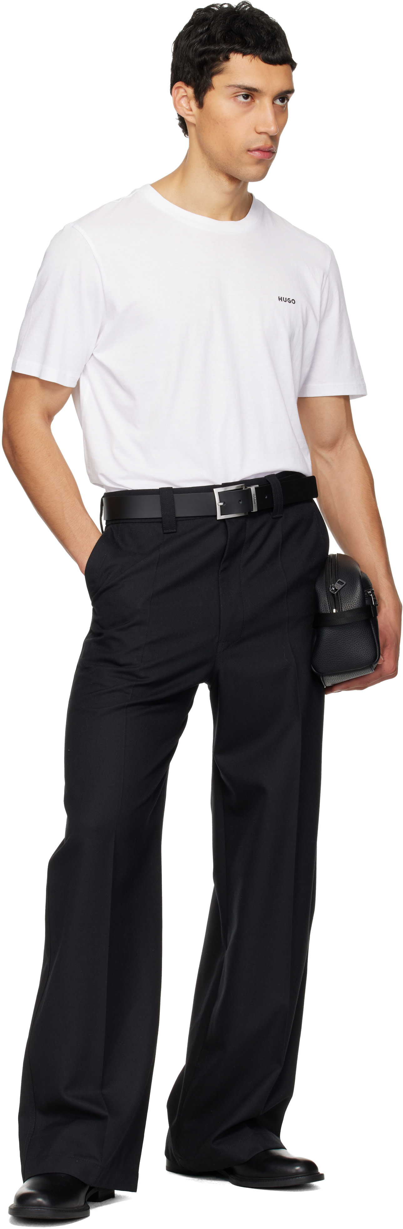 Hugo - Black Polished Logo Wash Pouch